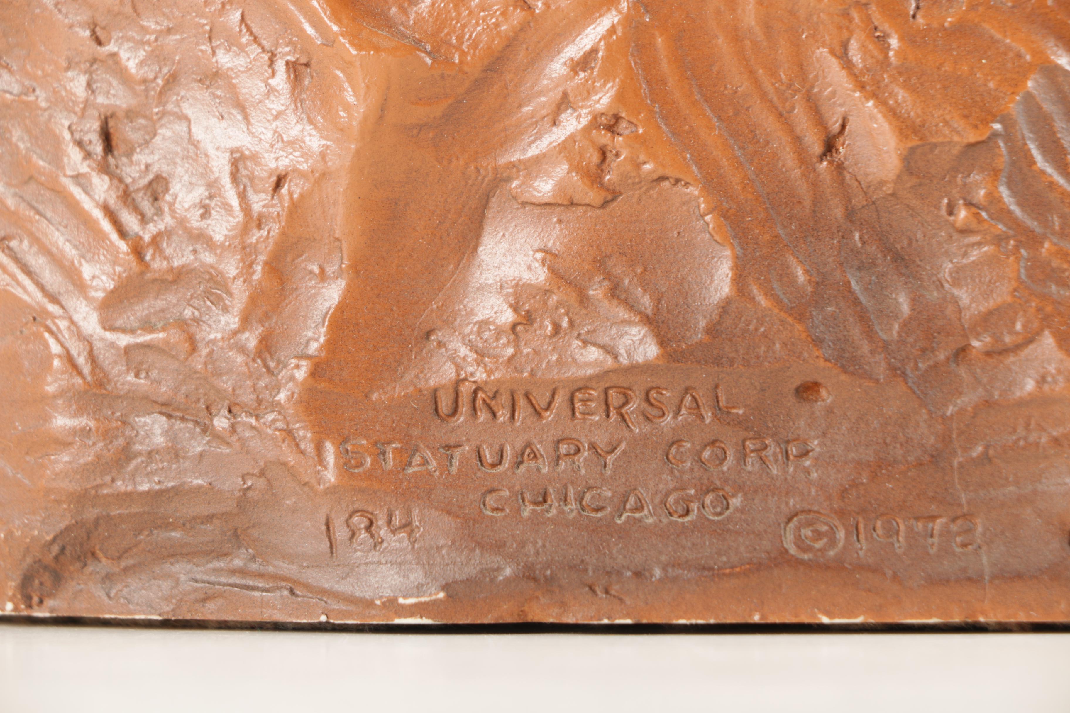 Universal Statuary Corp. Bust of Native American Man After Vaughn Kendrick