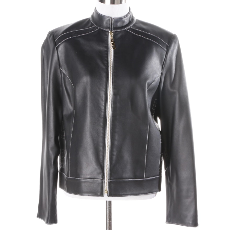 Women's St. John Sport Black Leather Jacket