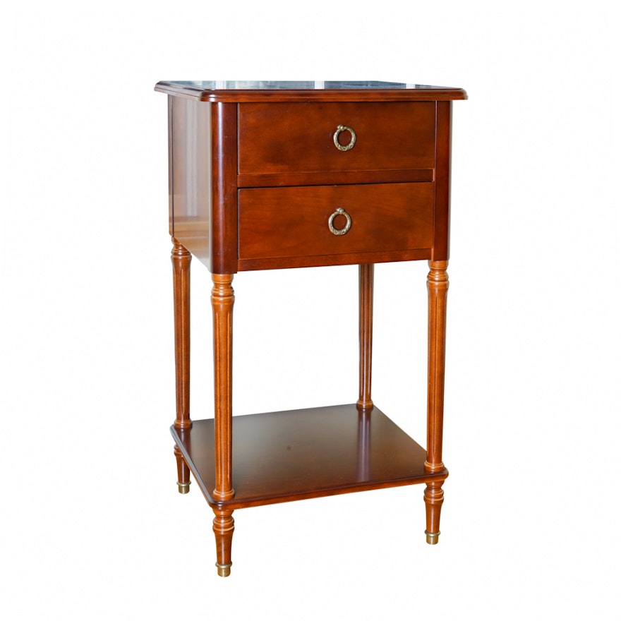 Louis XVI Style Cherry Two-Drawer Stand