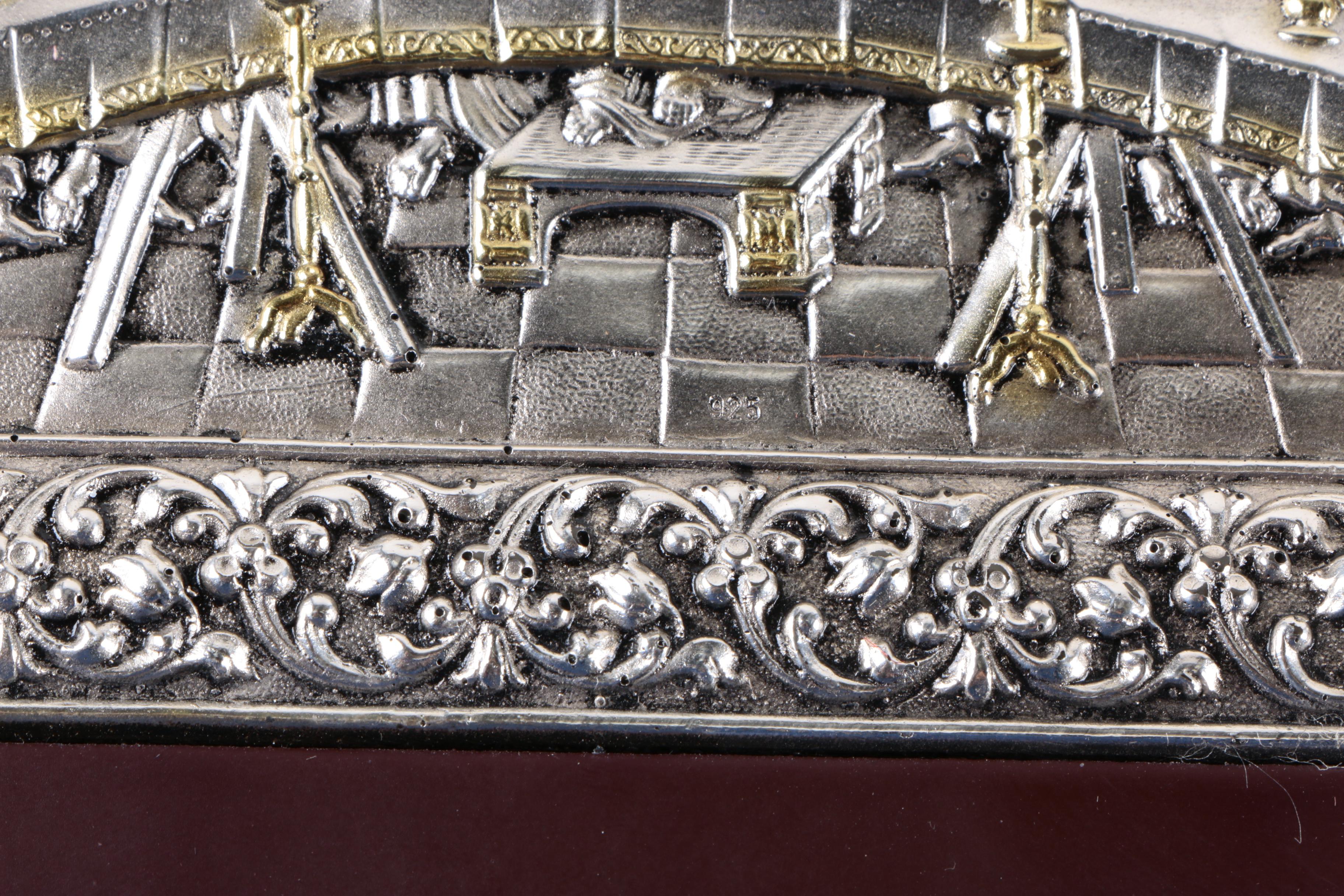 Russian Replica Byzantine Icon Sterling Silver "The Last Supper" Plaque