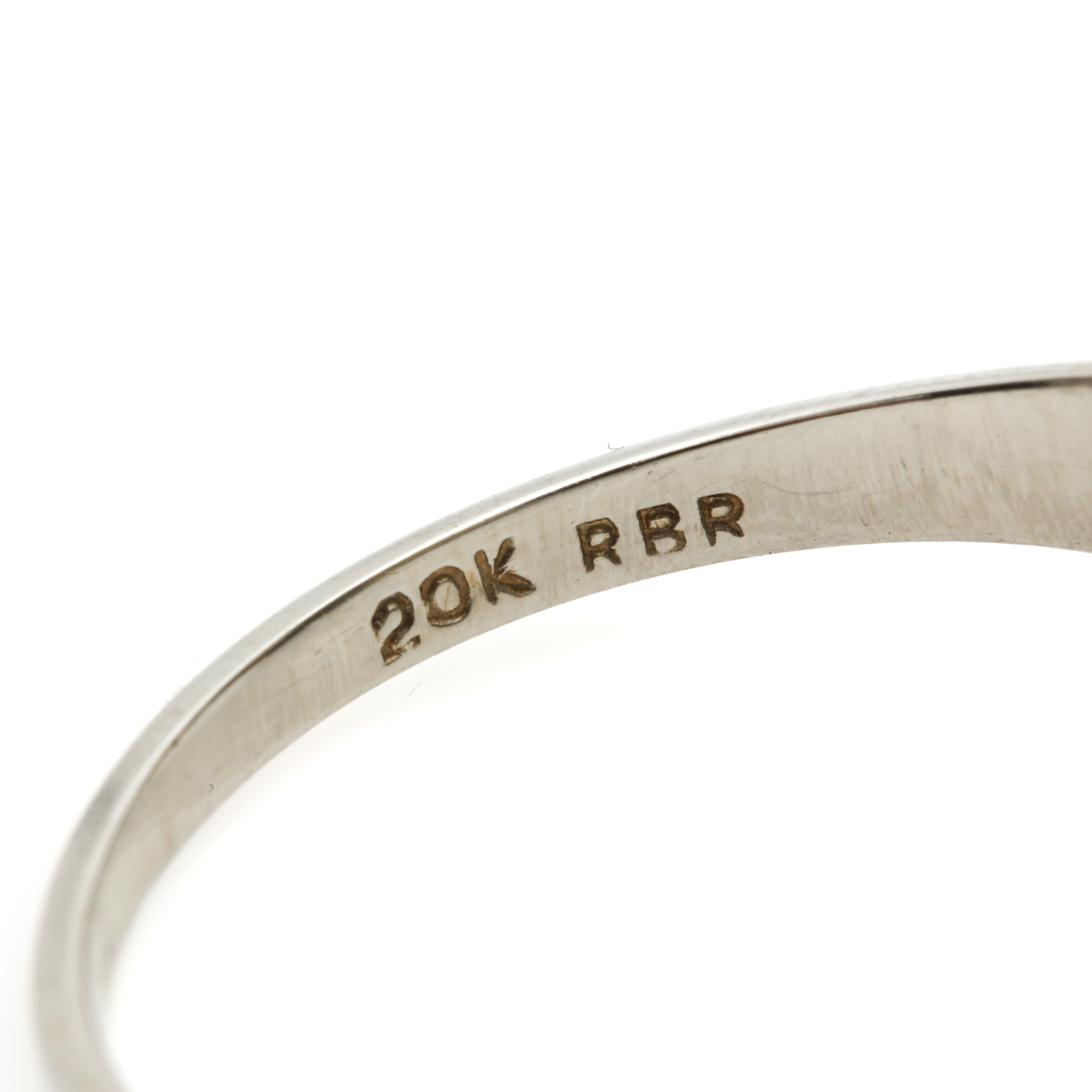 Art Deco 18K White Gold Diamond and Sapphire Ring