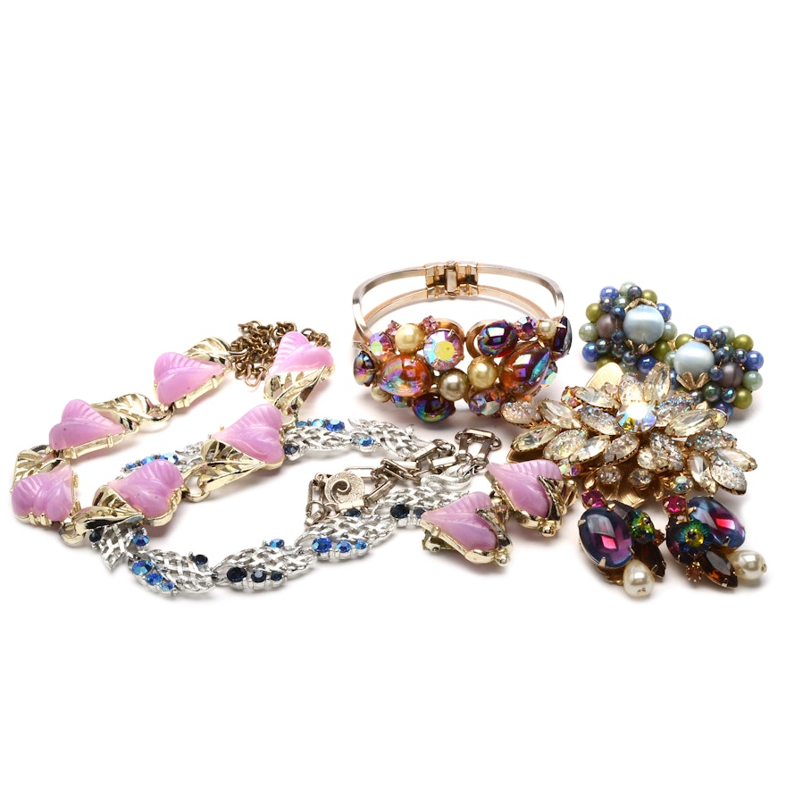 Colorful Vintage Costume Jewelry Including Alice Caviness