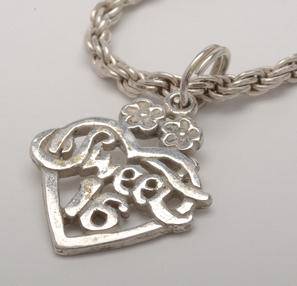 Sterling Silver Sweet Sixteen Necklace and a Link Bracelet