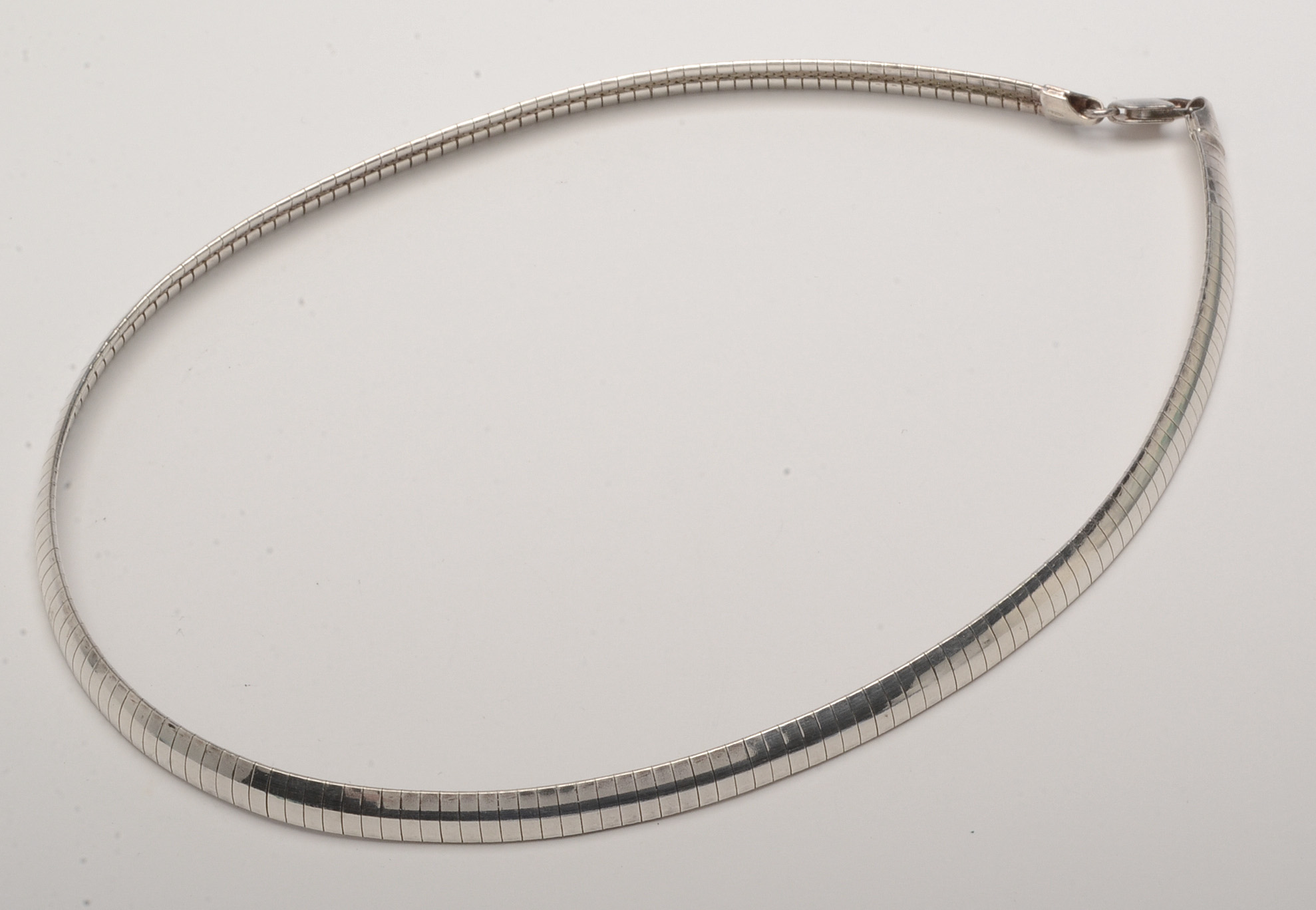 Sterling Silver Omega Necklace with Mexican Sterling Pendant