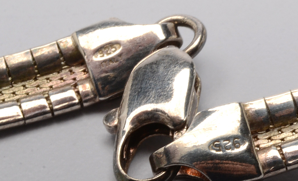 Sterling Silver Omega Necklace with Mexican Sterling Pendant