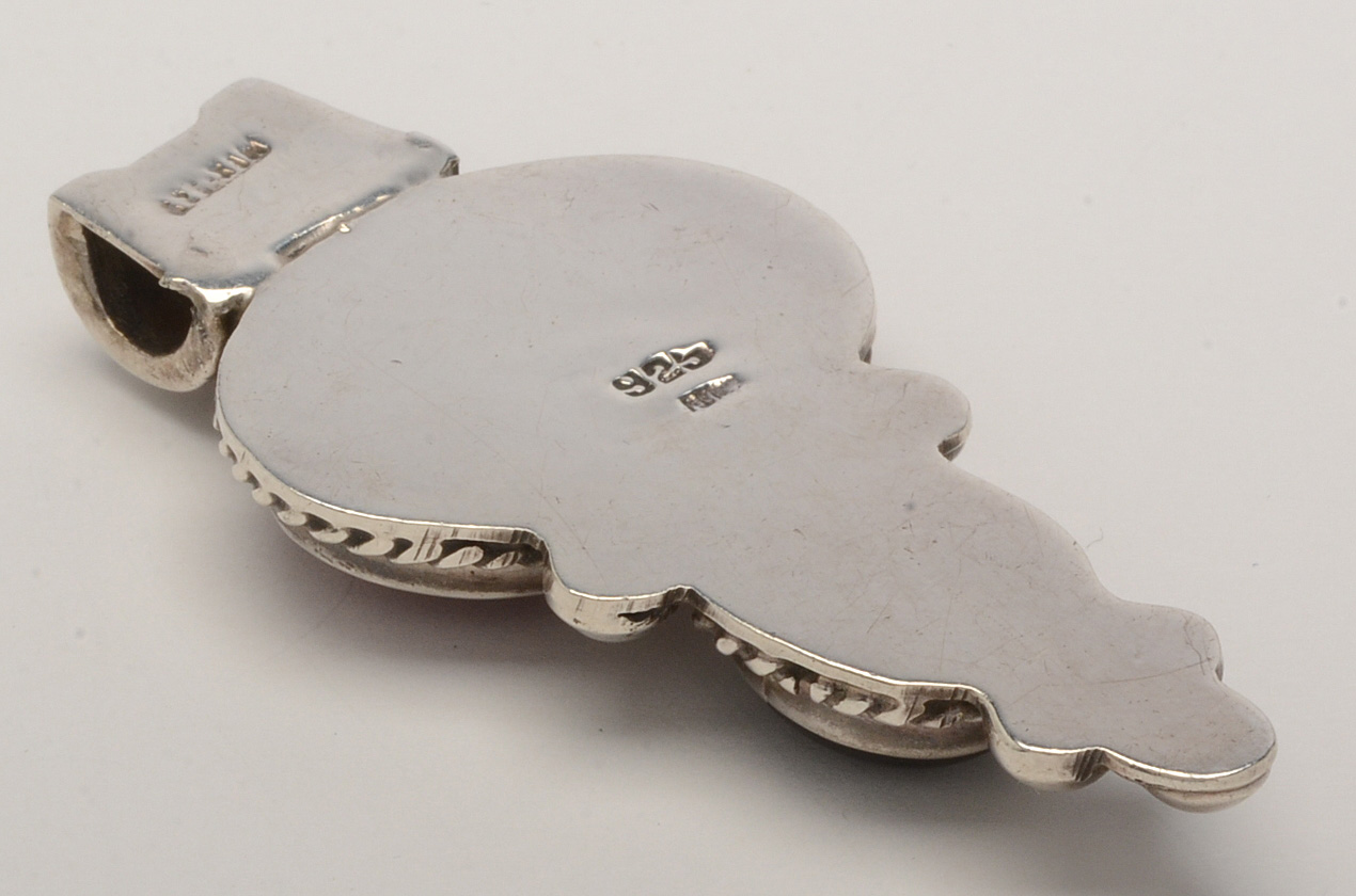 Sterling Silver Omega Necklace with Mexican Sterling Pendant