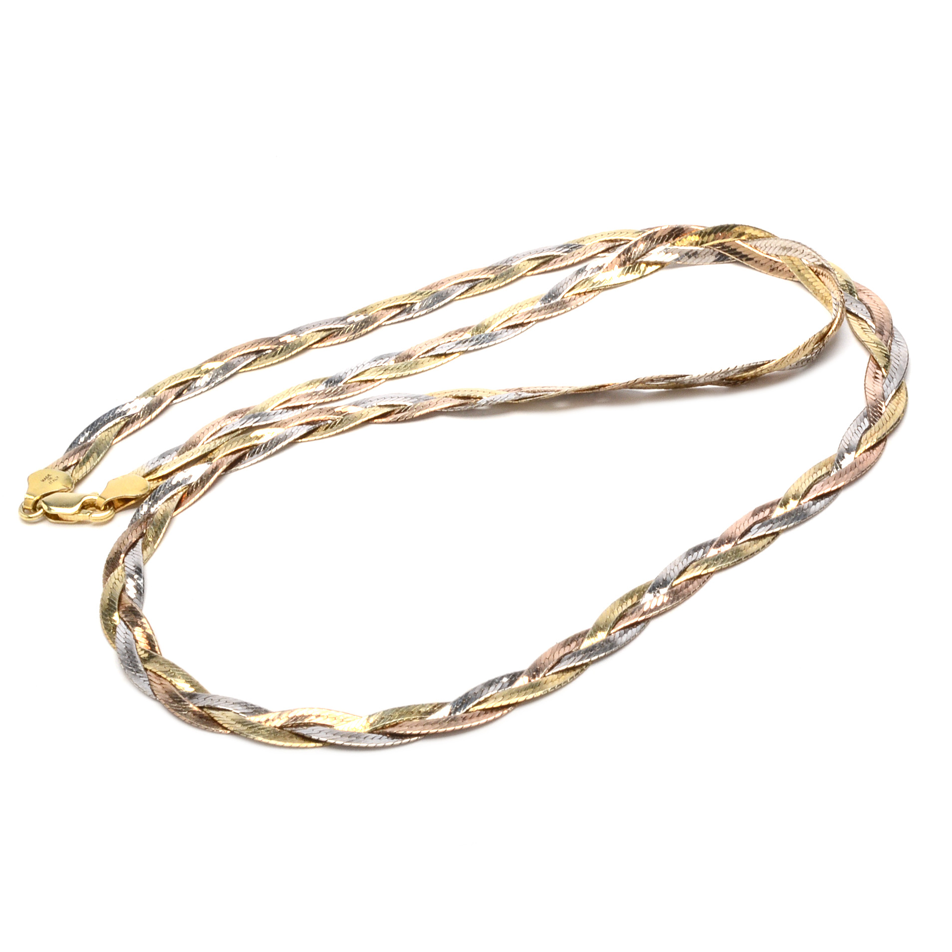 Milor Sterling Silver Tri-Tone Necklace