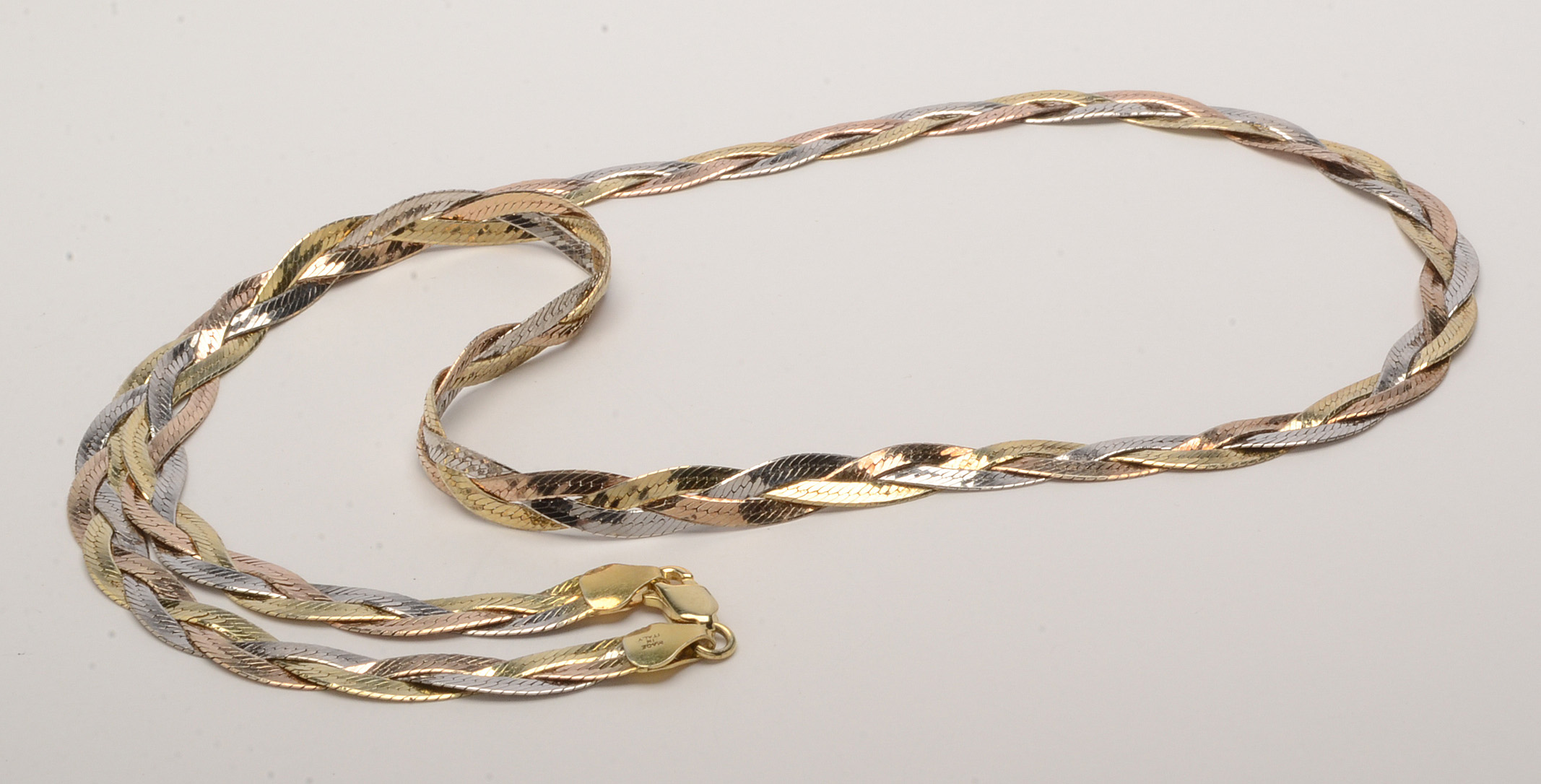 Milor Sterling Silver Tri-Tone Necklace