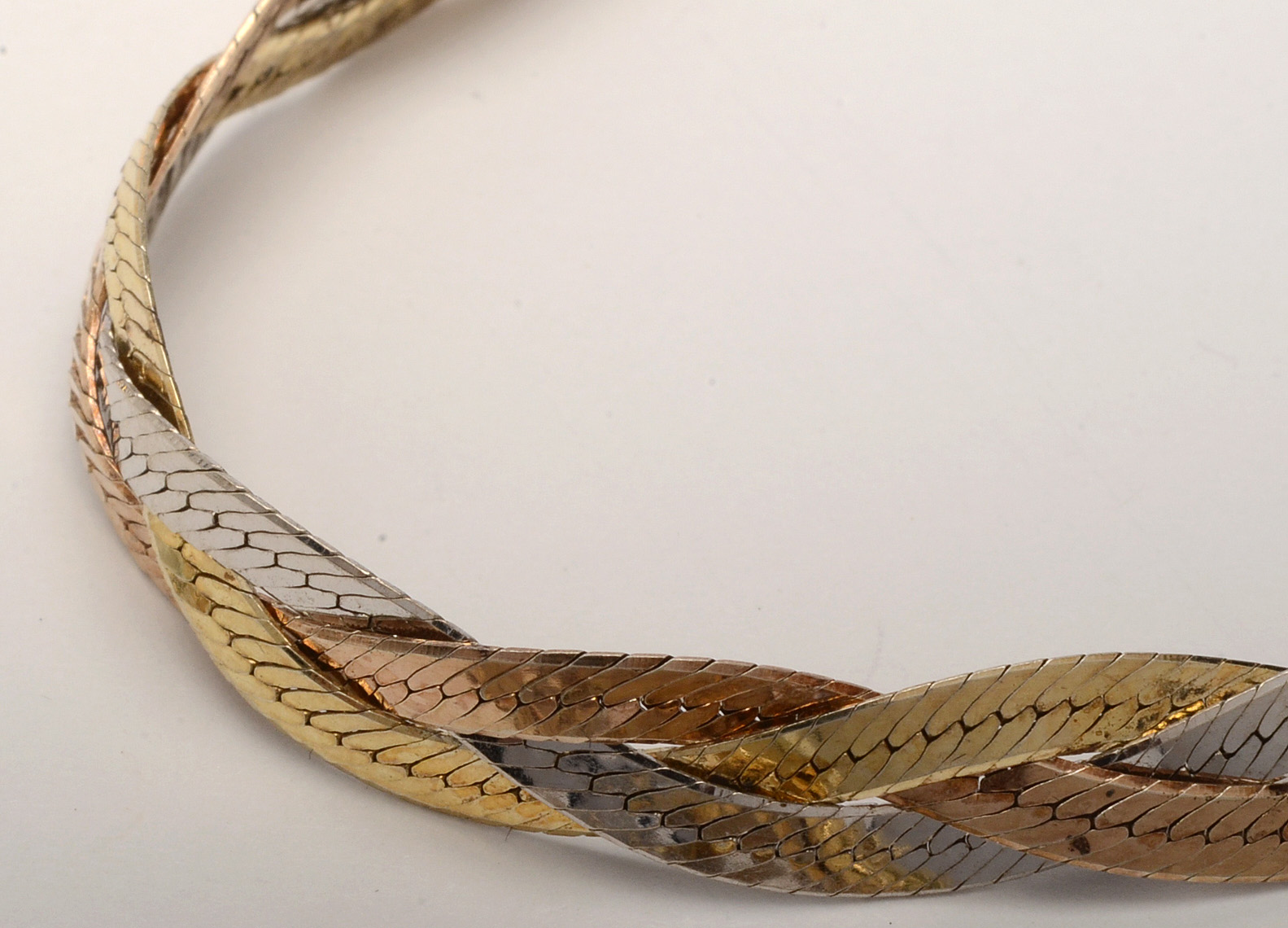 Milor Sterling Silver Tri-Tone Necklace