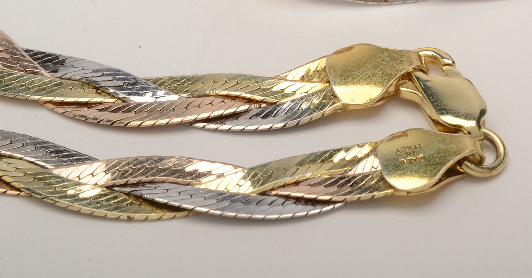 Milor Sterling Silver Tri-Tone Necklace