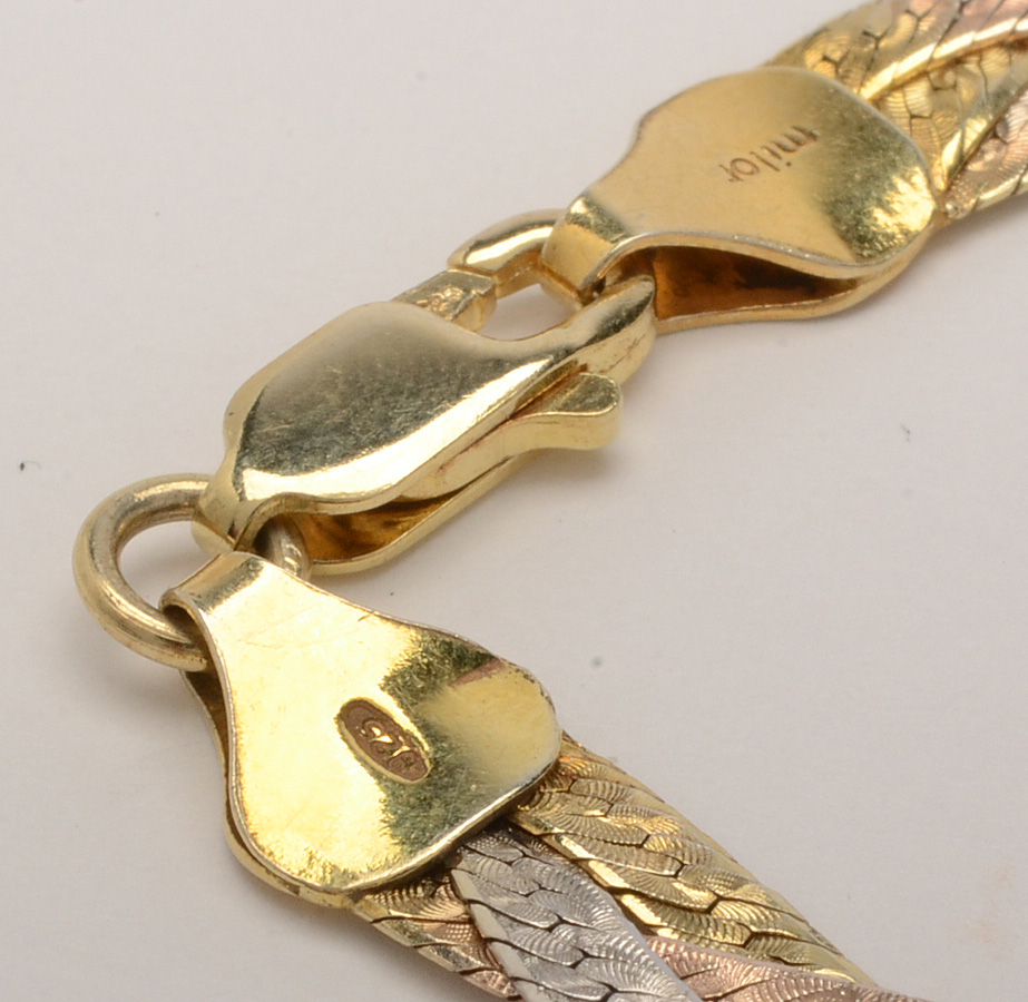 Milor Sterling Silver Tri-Tone Necklace