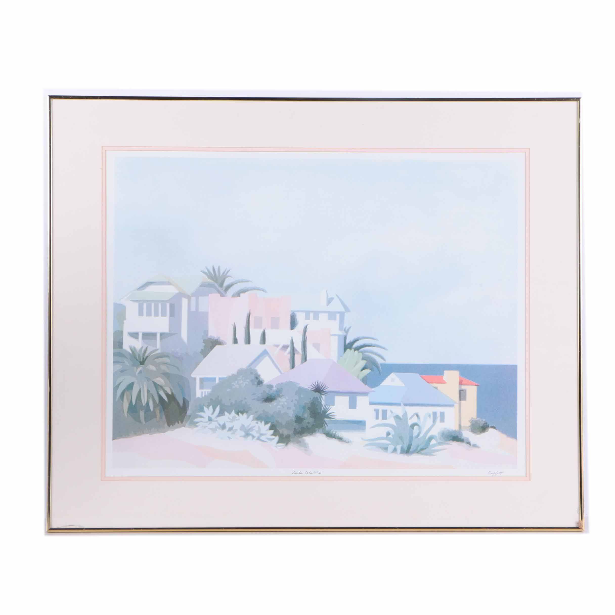Offset Lithograph After William Buffett "Santa Catalina"