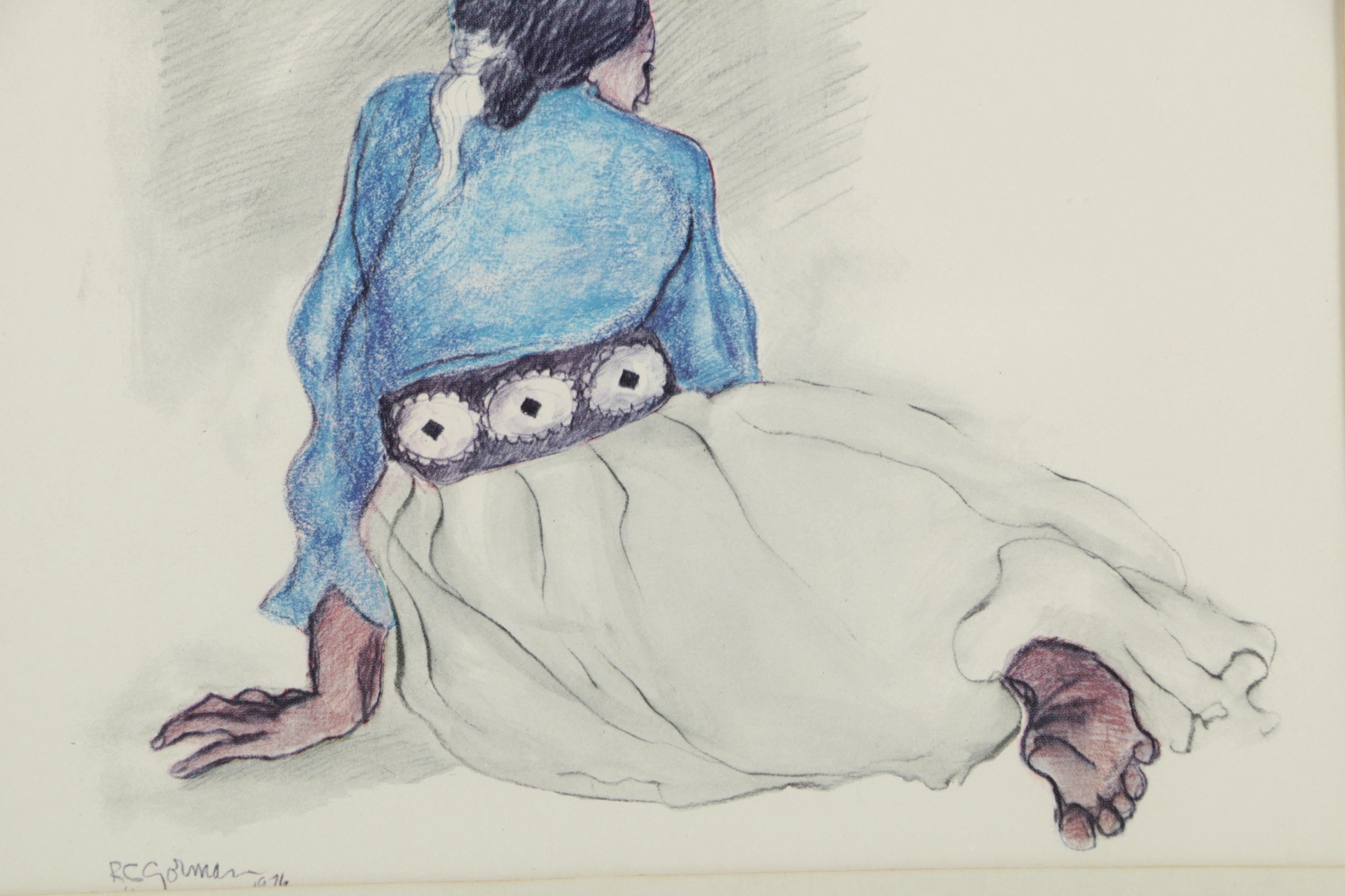 Offset Lithographs After R.C. Gorman and V. L. Drysdale of Native Americans