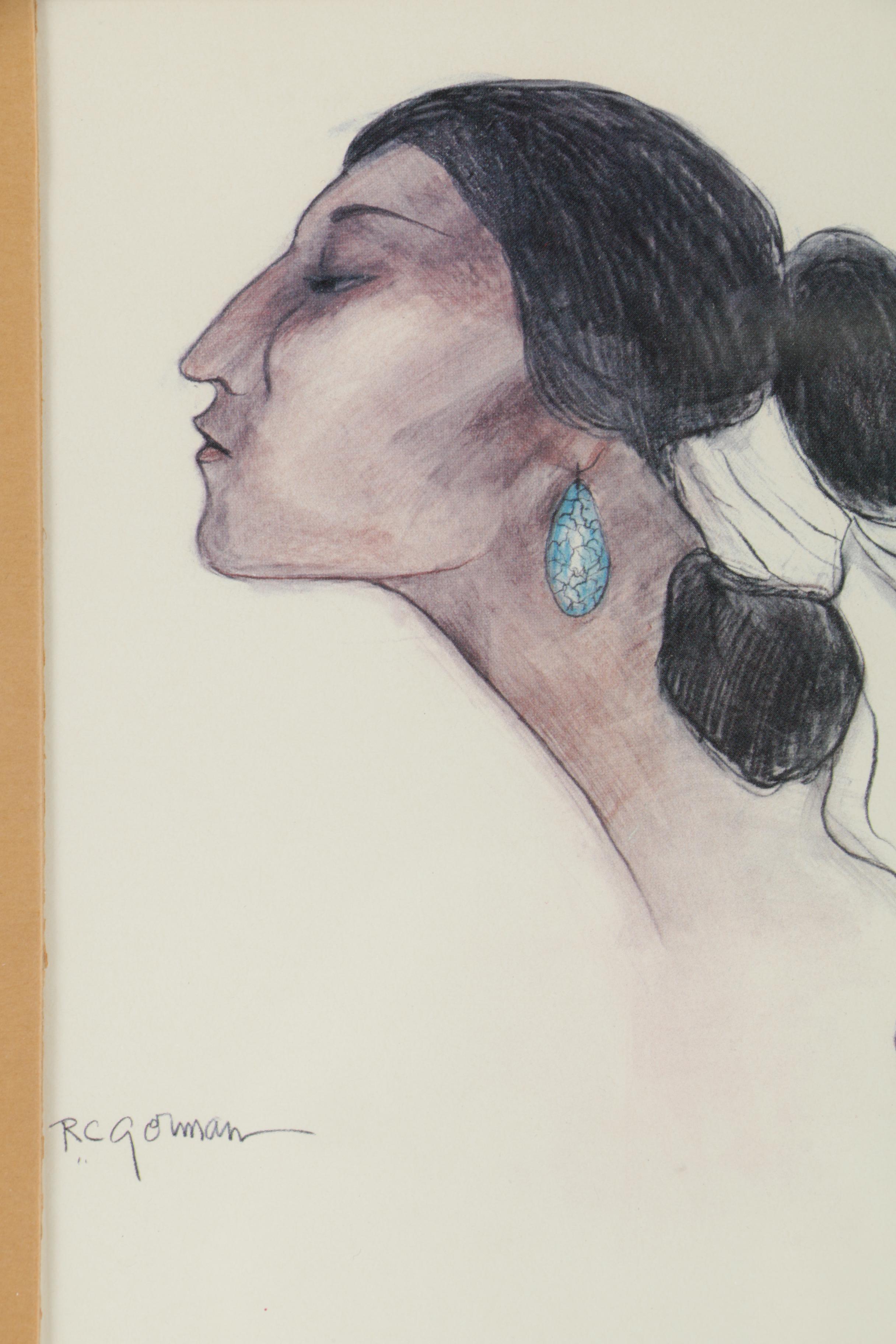 Offset Lithographs After R.C. Gorman and V. L. Drysdale of Native Americans