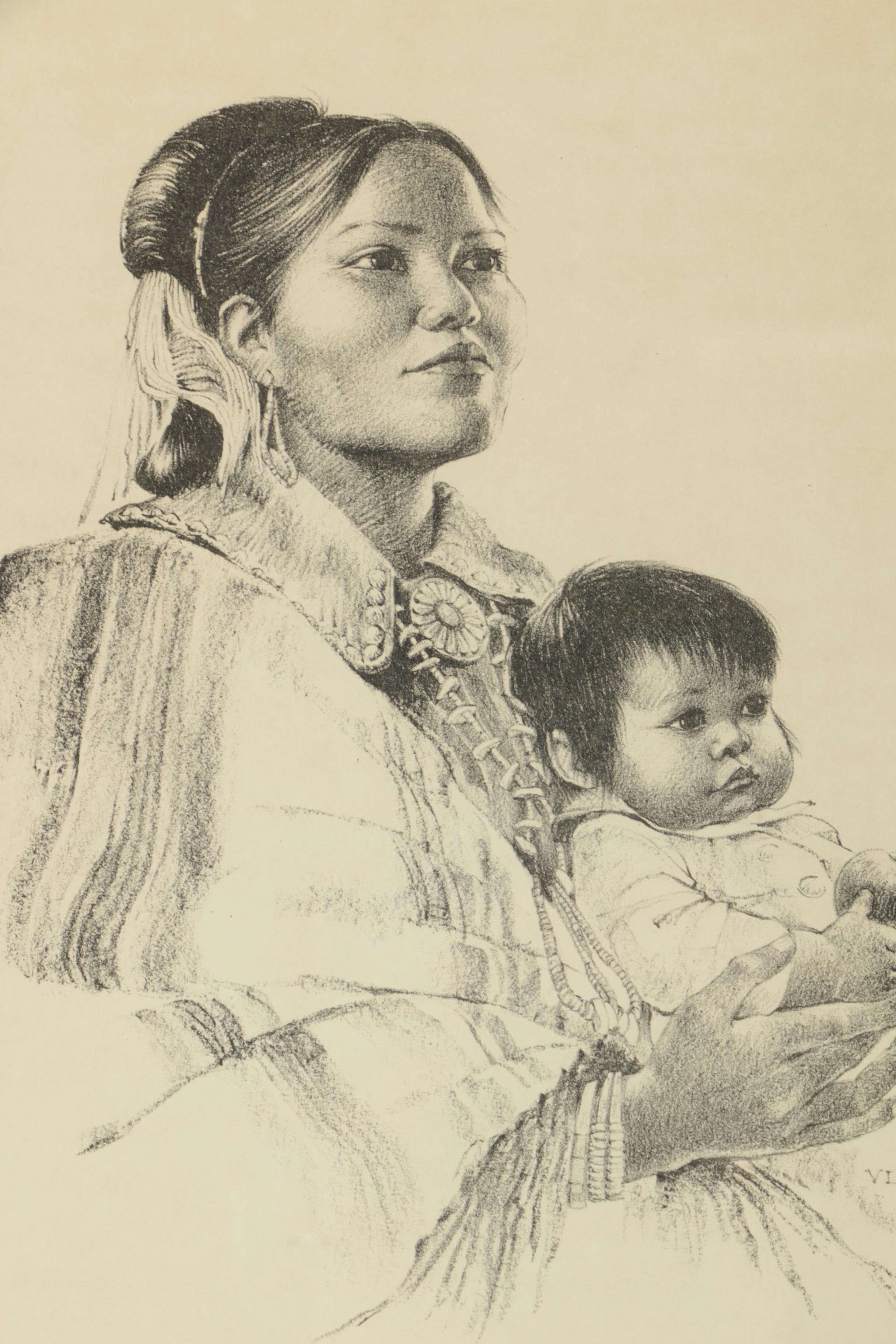 Offset Lithographs After R.C. Gorman and V. L. Drysdale of Native Americans
