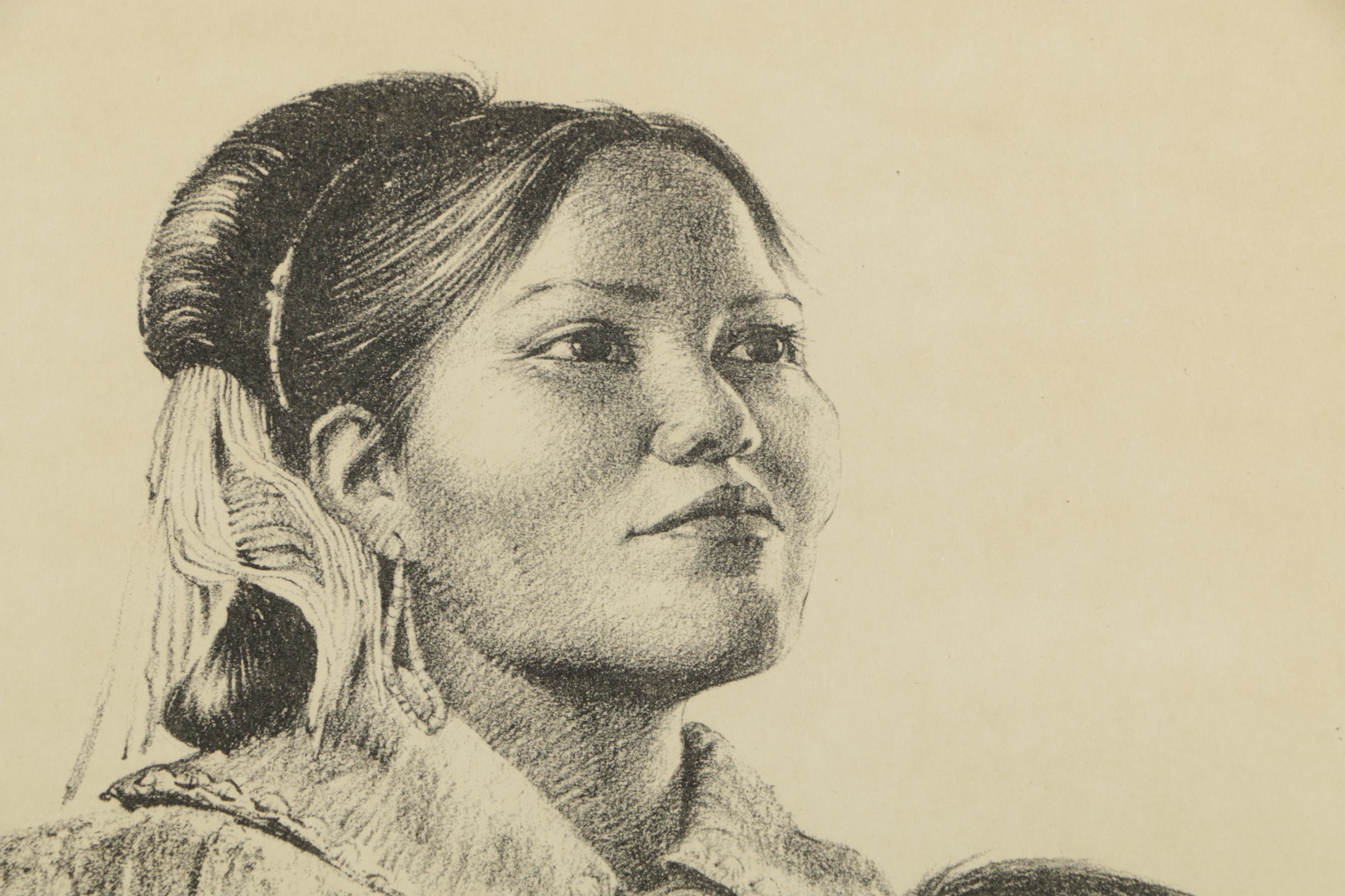Offset Lithographs After R.C. Gorman and V. L. Drysdale of Native Americans