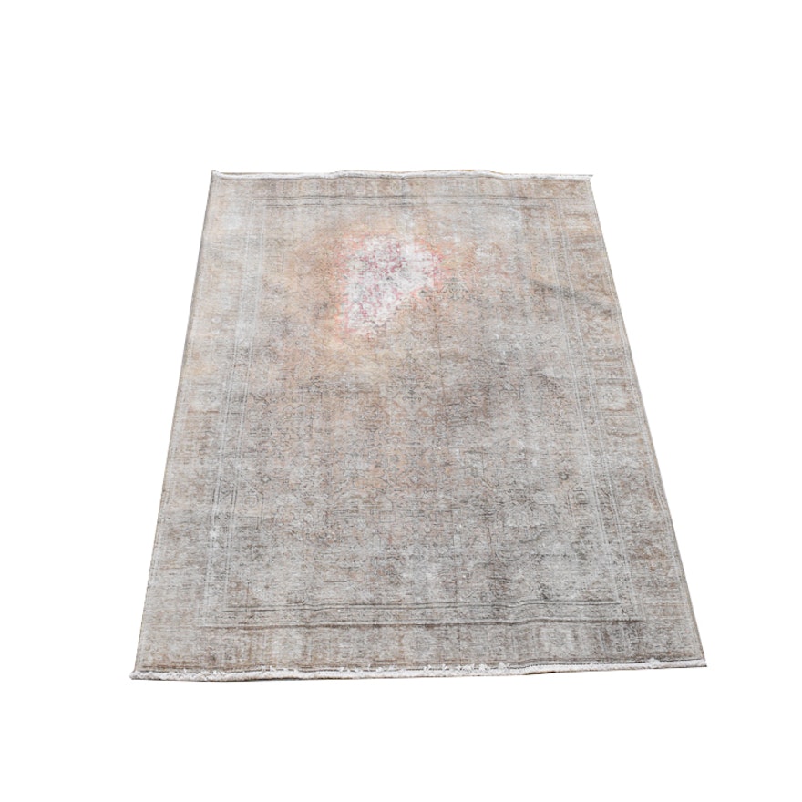 Hand-Knotted Persian-Inspired Overdyed Area Rug