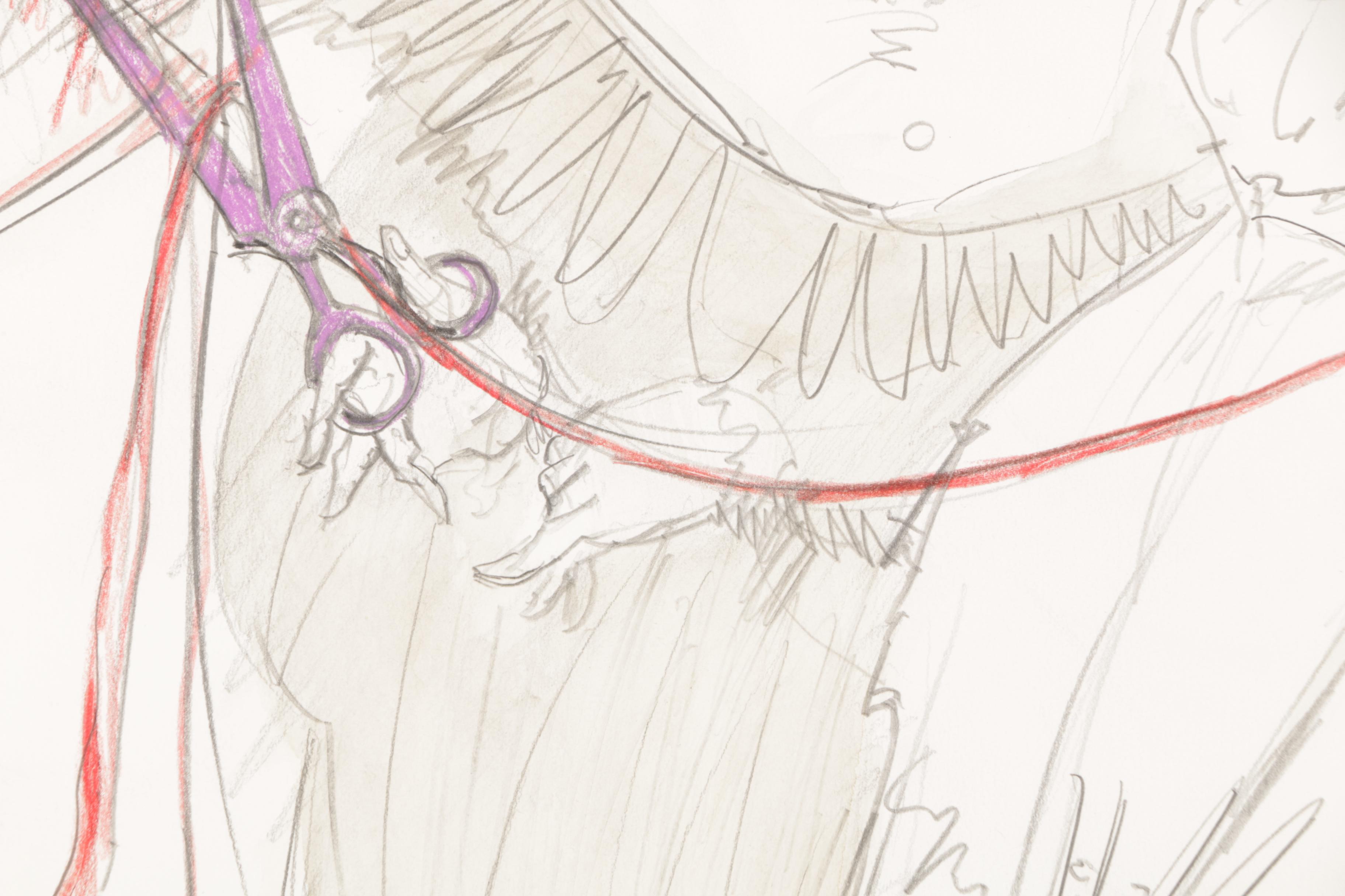 Ben Smith Graphite Drawing on Paper "The Three Fates"