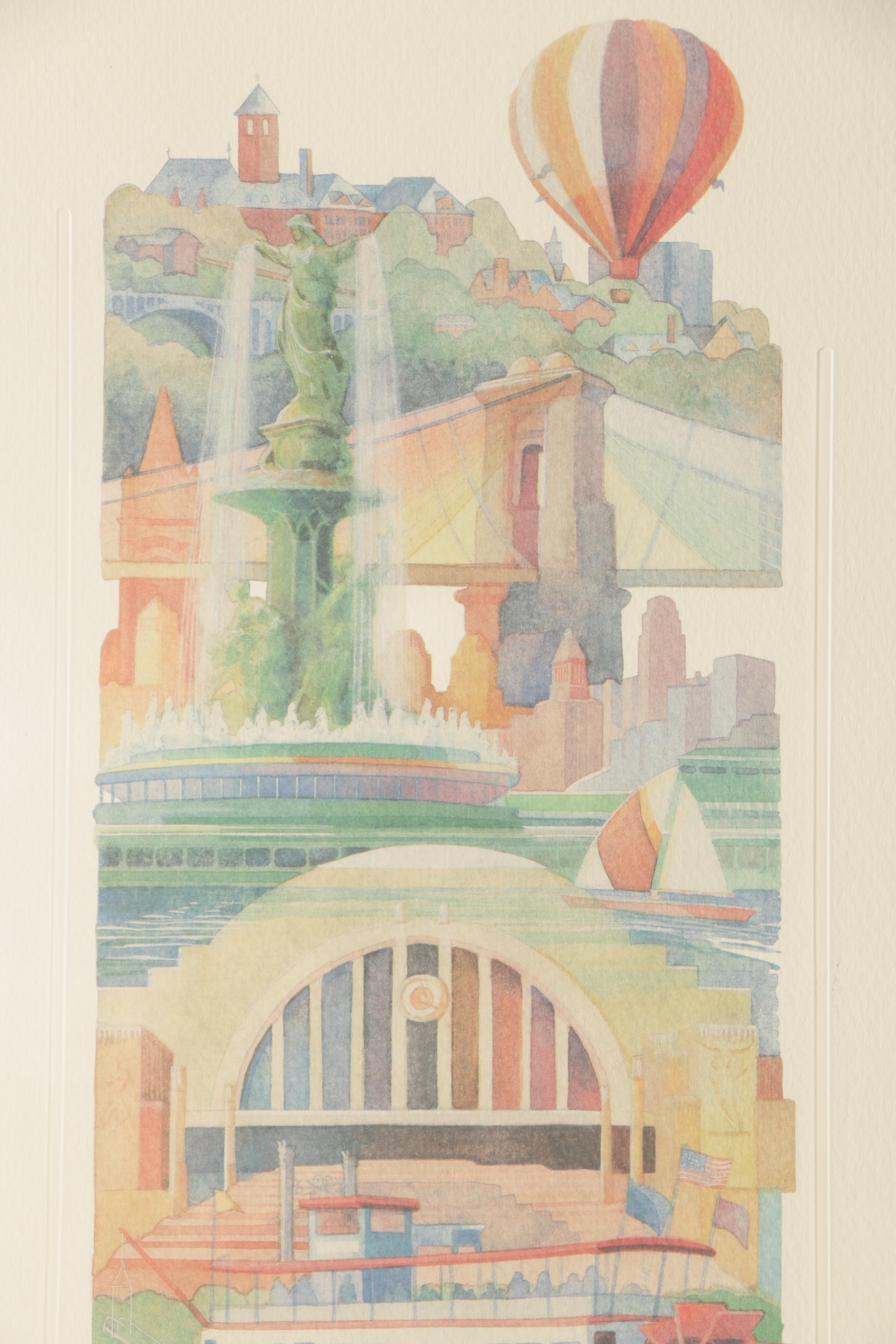 Jan Brown Checco Limited Edition Offset Lithographs of Cincinnati