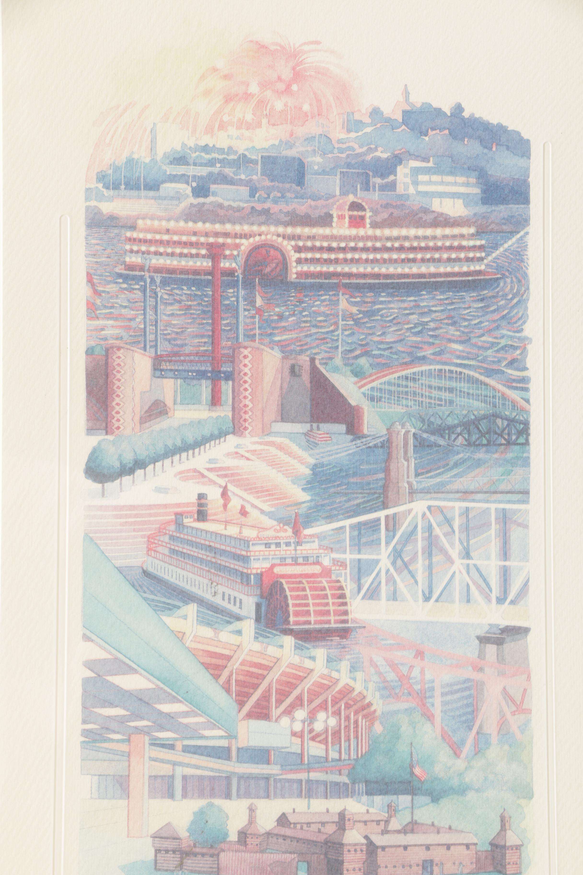 Jan Brown Checco Limited Edition Offset Lithographs of Cincinnati