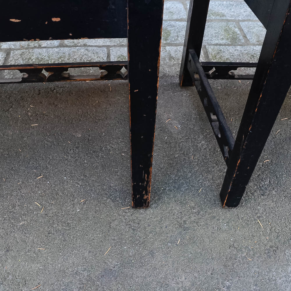 Set of Four Chinese Chippendale Style Fretwork Dining Chairs