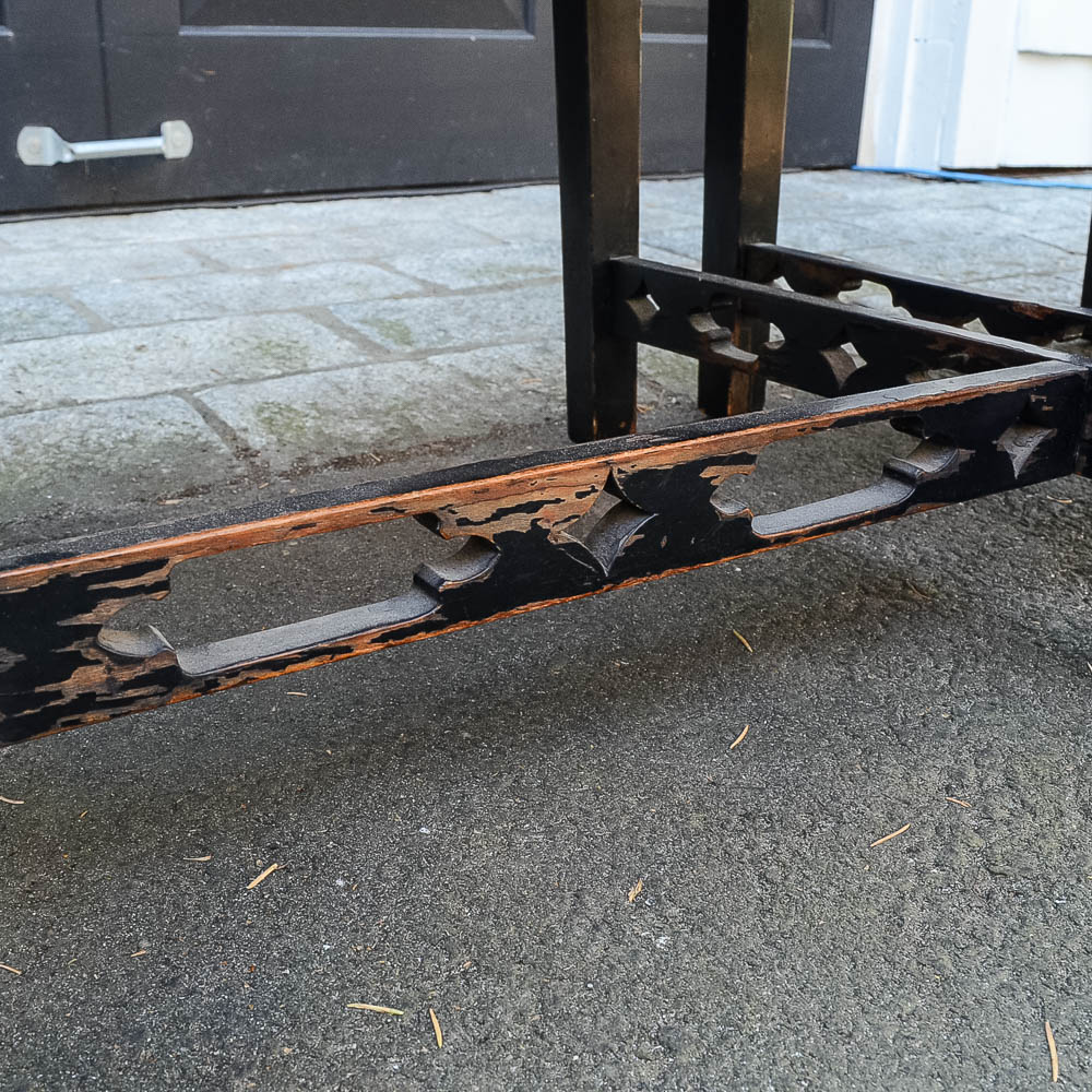 Set of Four Chinese Chippendale Style Fretwork Dining Chairs