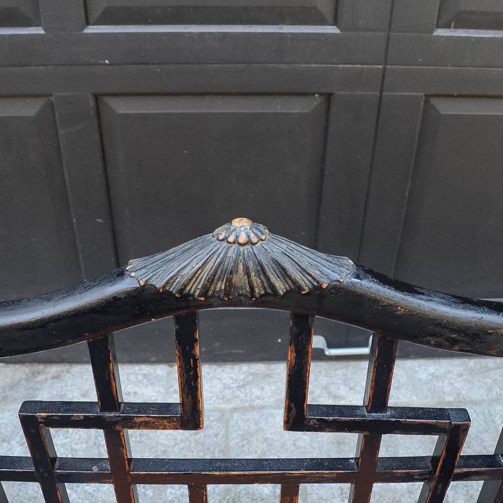 Set of Four Chinese Chippendale Style Fretwork Dining Chairs
