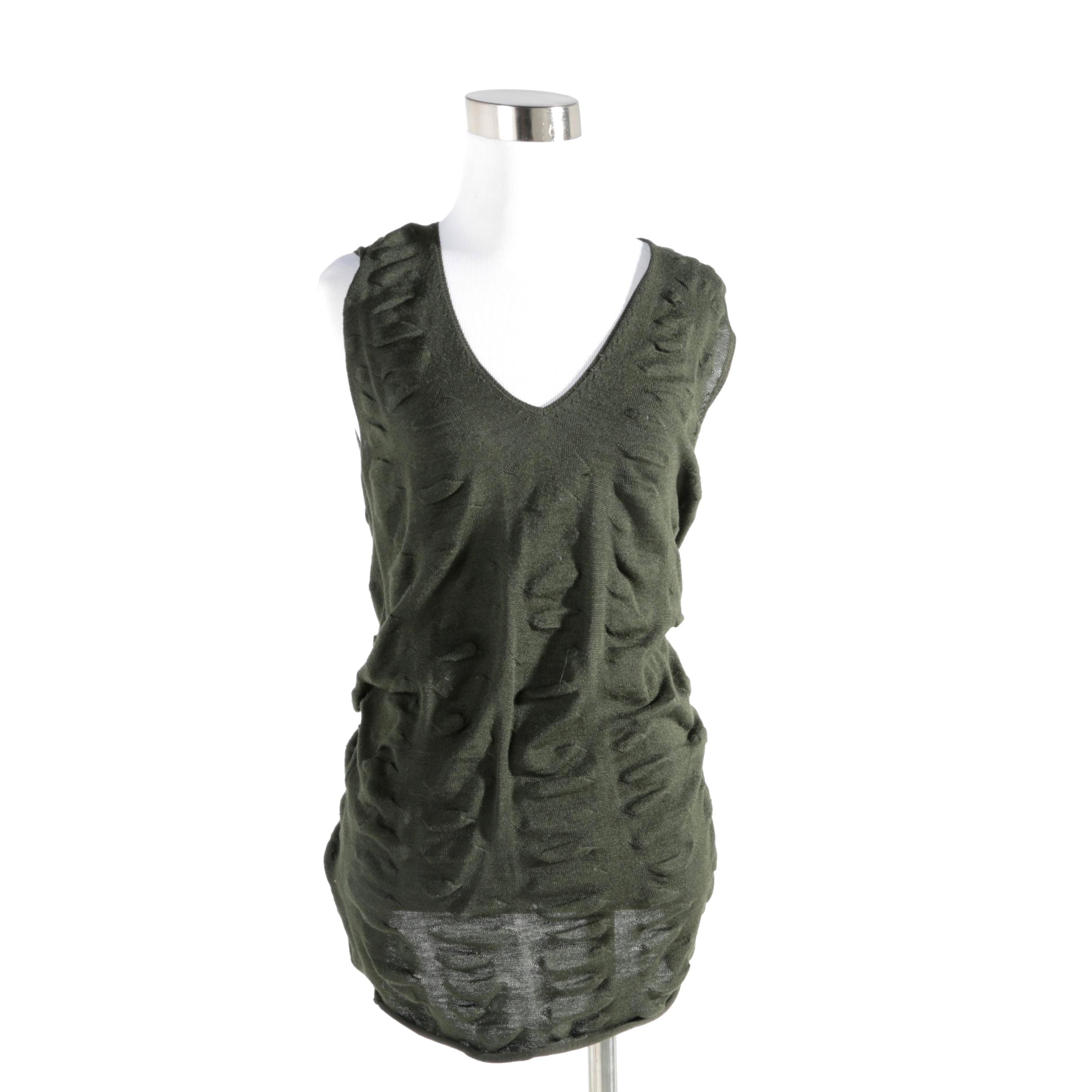 Prada Olive Tunic Top