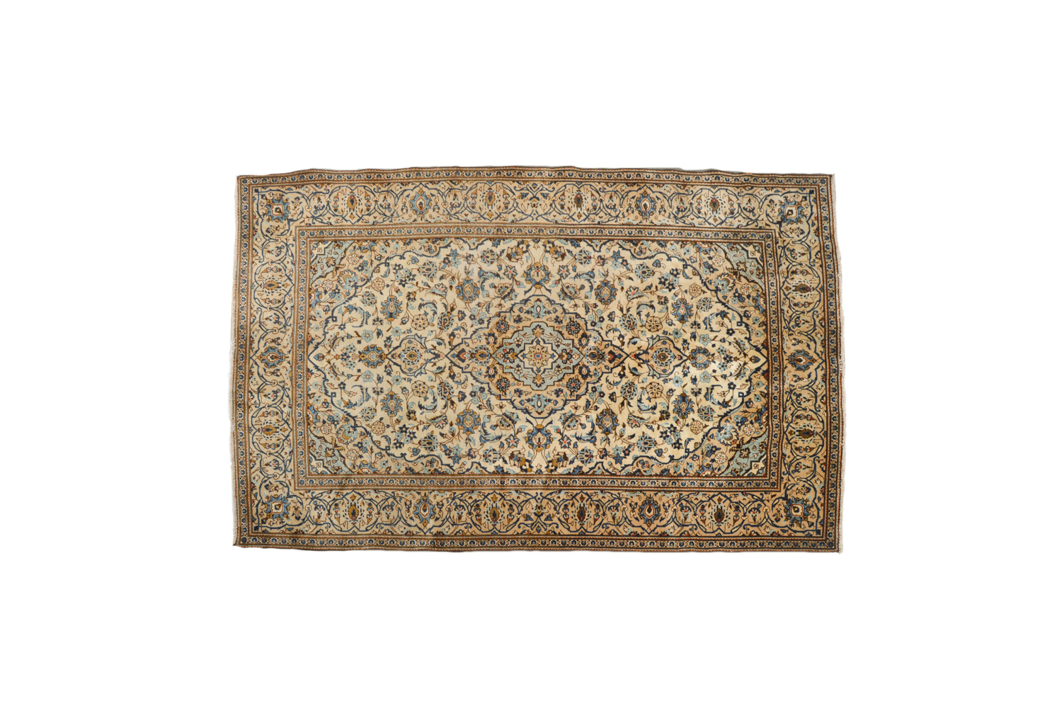 Hand-Knotted Persian Kashan Area Rug