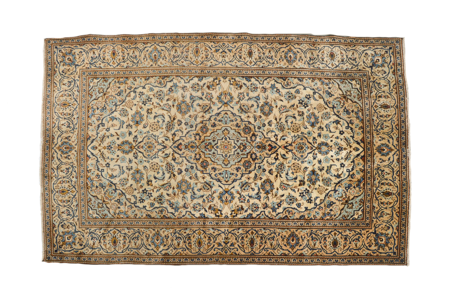 Hand-Knotted Persian Kashan Area Rug