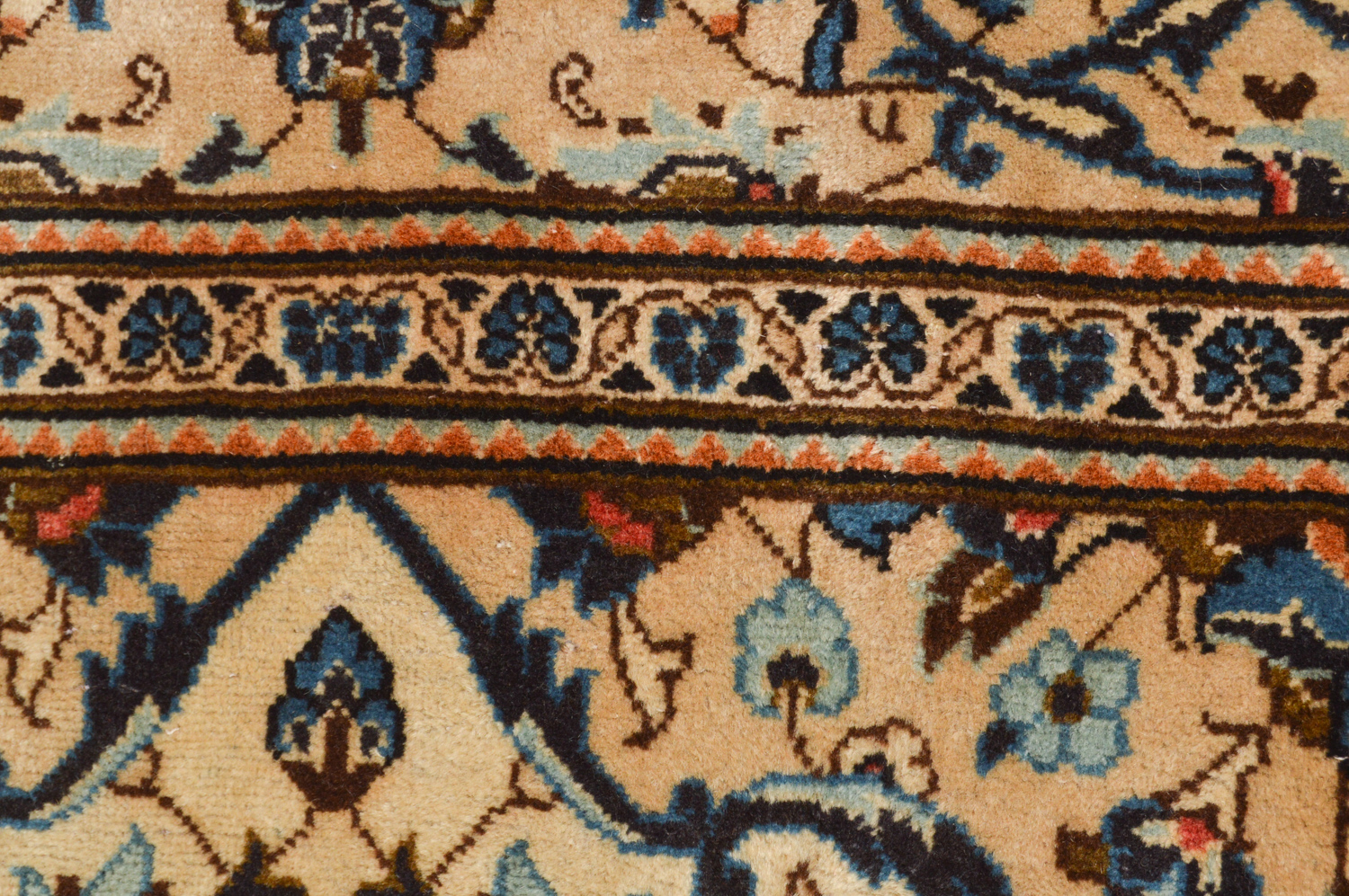 Hand-Knotted Persian Kashan Area Rug