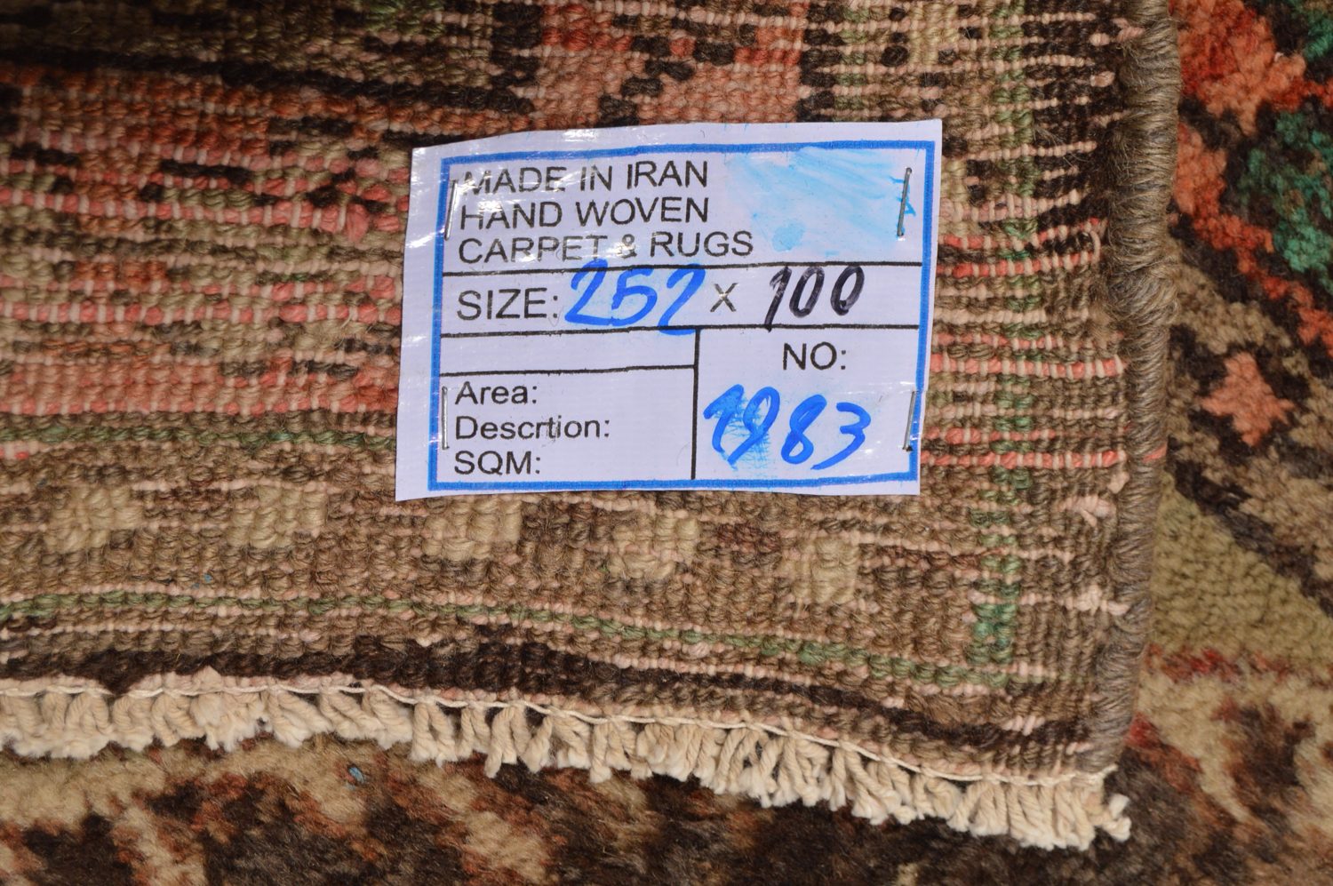 Hand-Knotted Persian Malayer Wool Carpet Runner