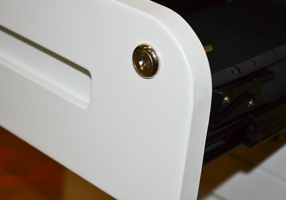 Three Contemporary White Metal Storage Cabinets