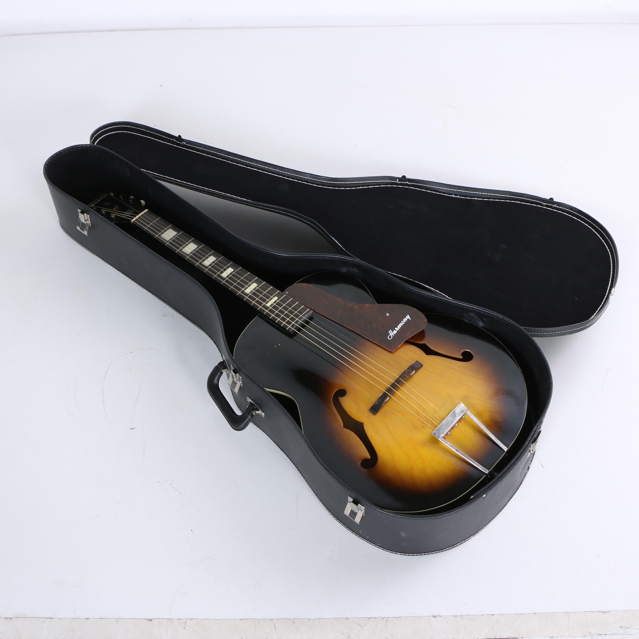 1961 Harmony Archtop Acoustic Guitar and Case