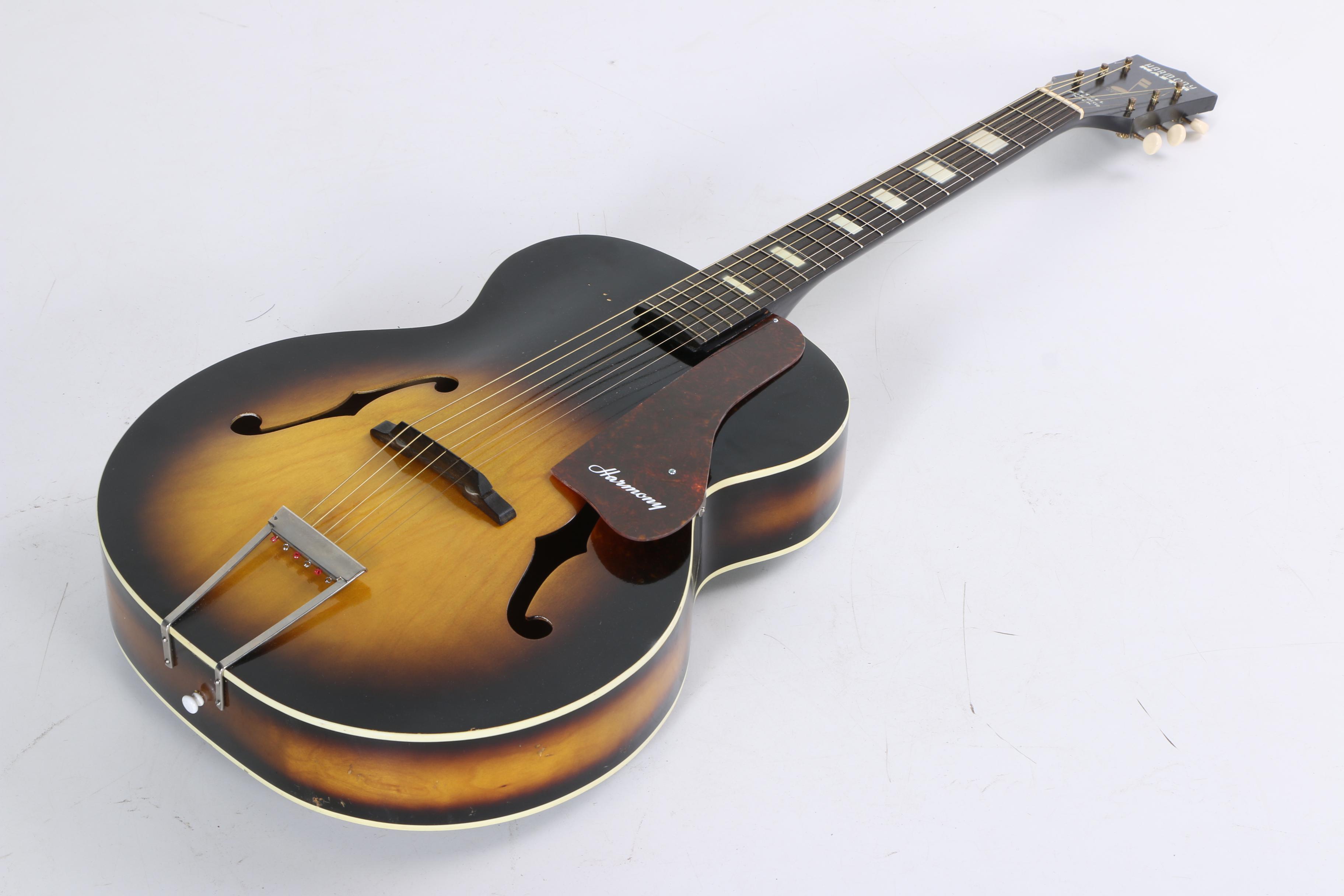 1961 Harmony Archtop Acoustic Guitar and Case