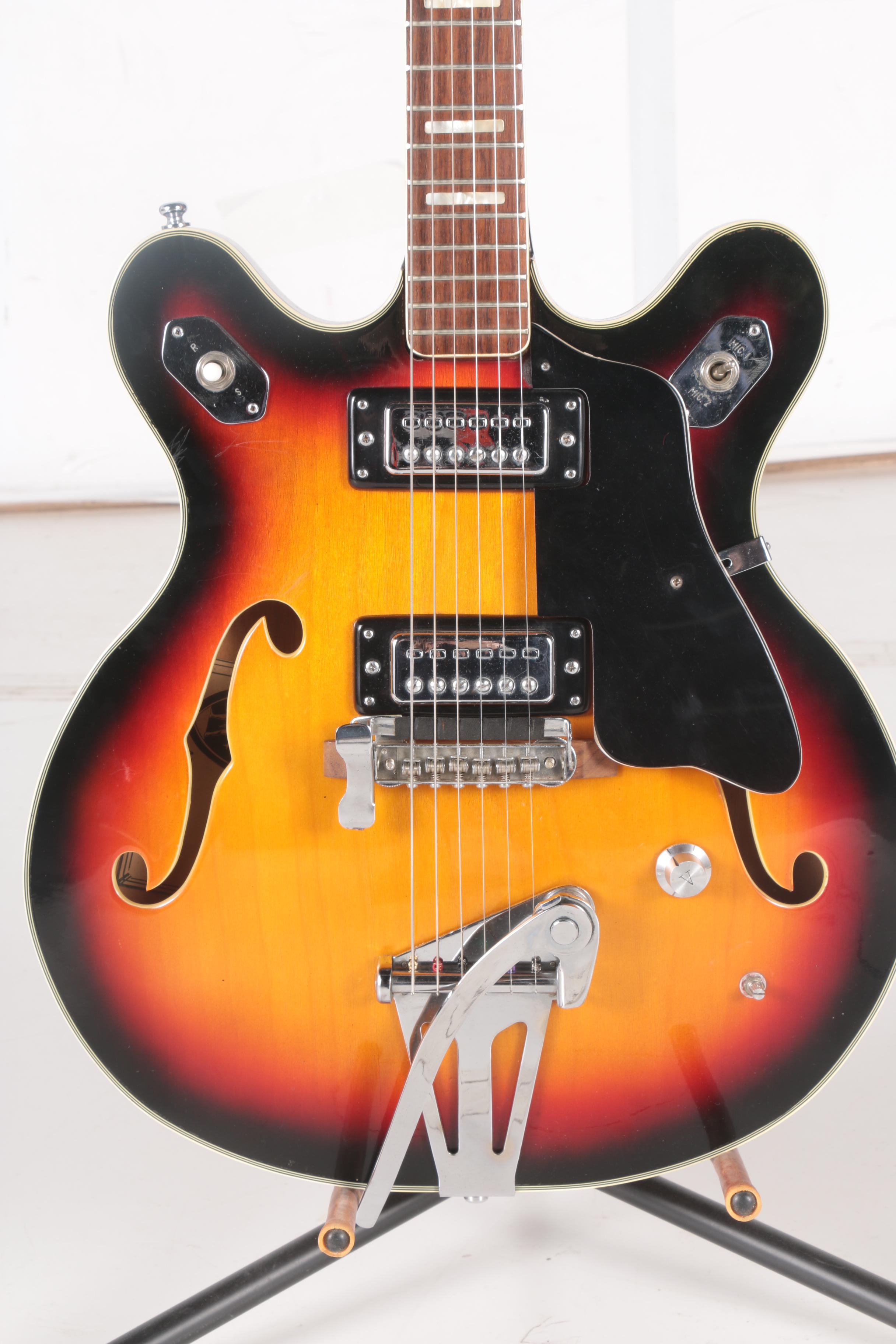 1960s Atlas Semi-Hollow Body Electric Guitar and Case