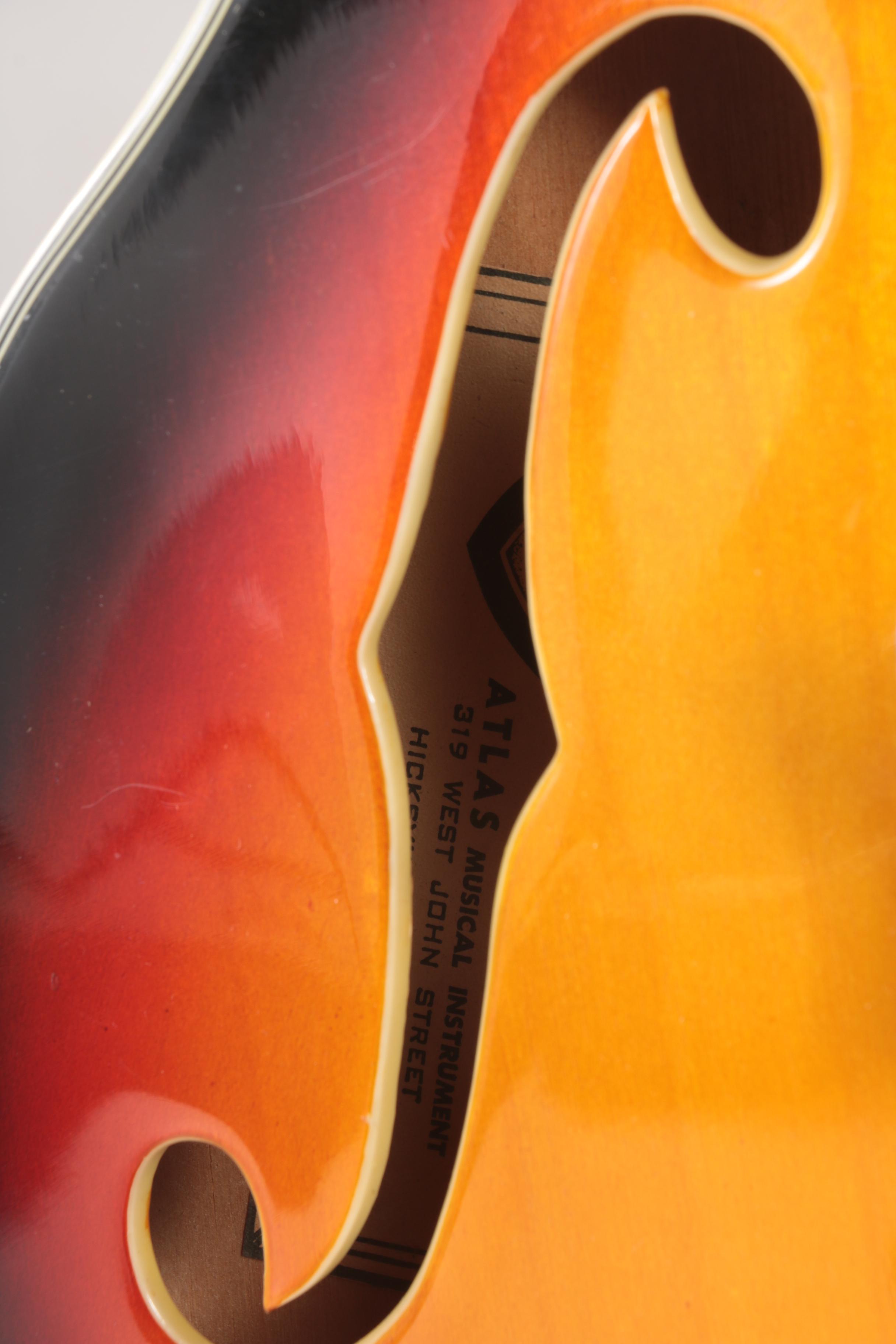 1960s Atlas Semi-Hollow Body Electric Guitar and Case