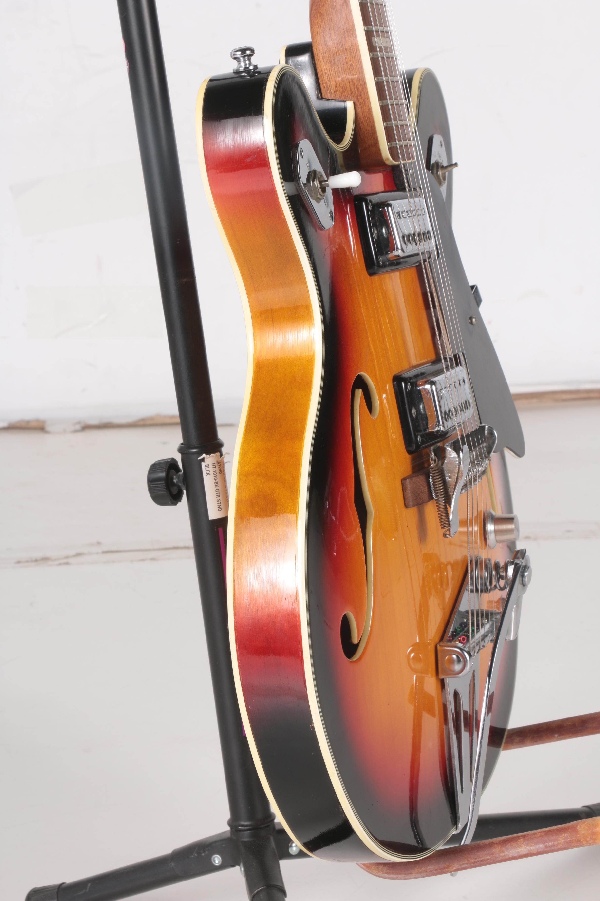1960s Atlas Semi-Hollow Body Electric Guitar and Case