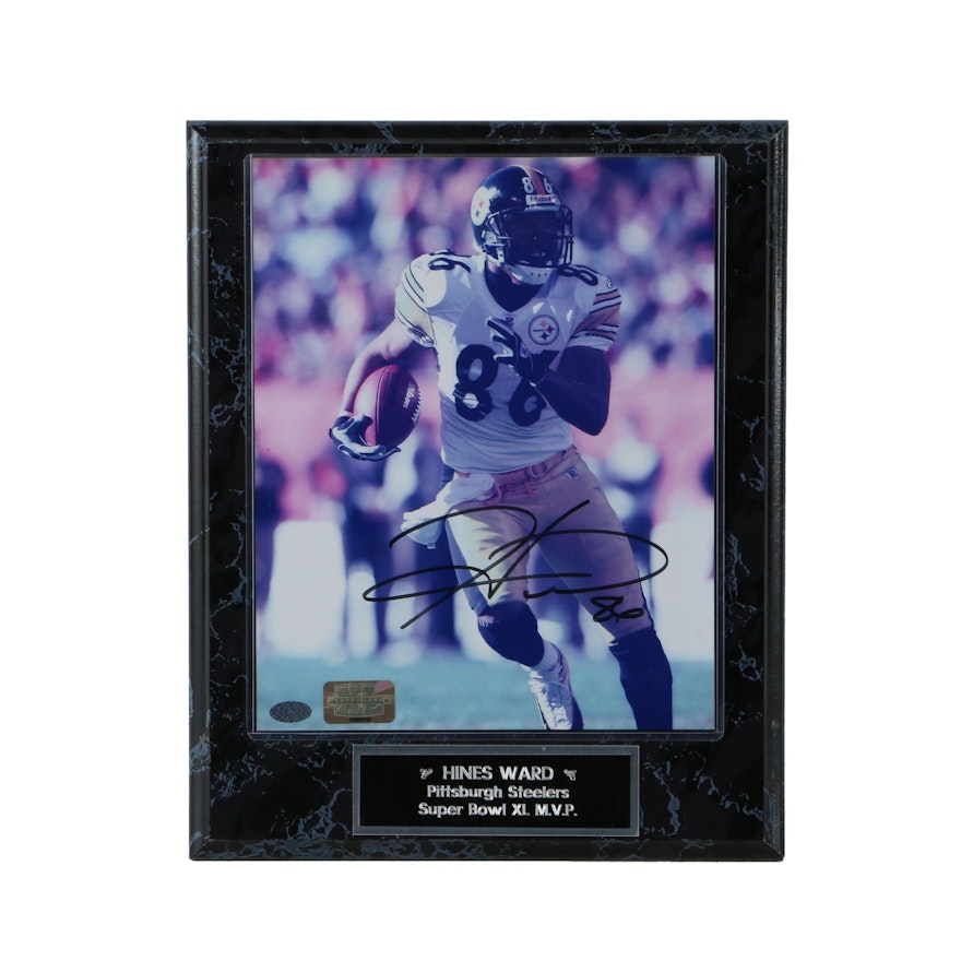 Hines Ward Super Bowl M.V.P. Autographed Plaque