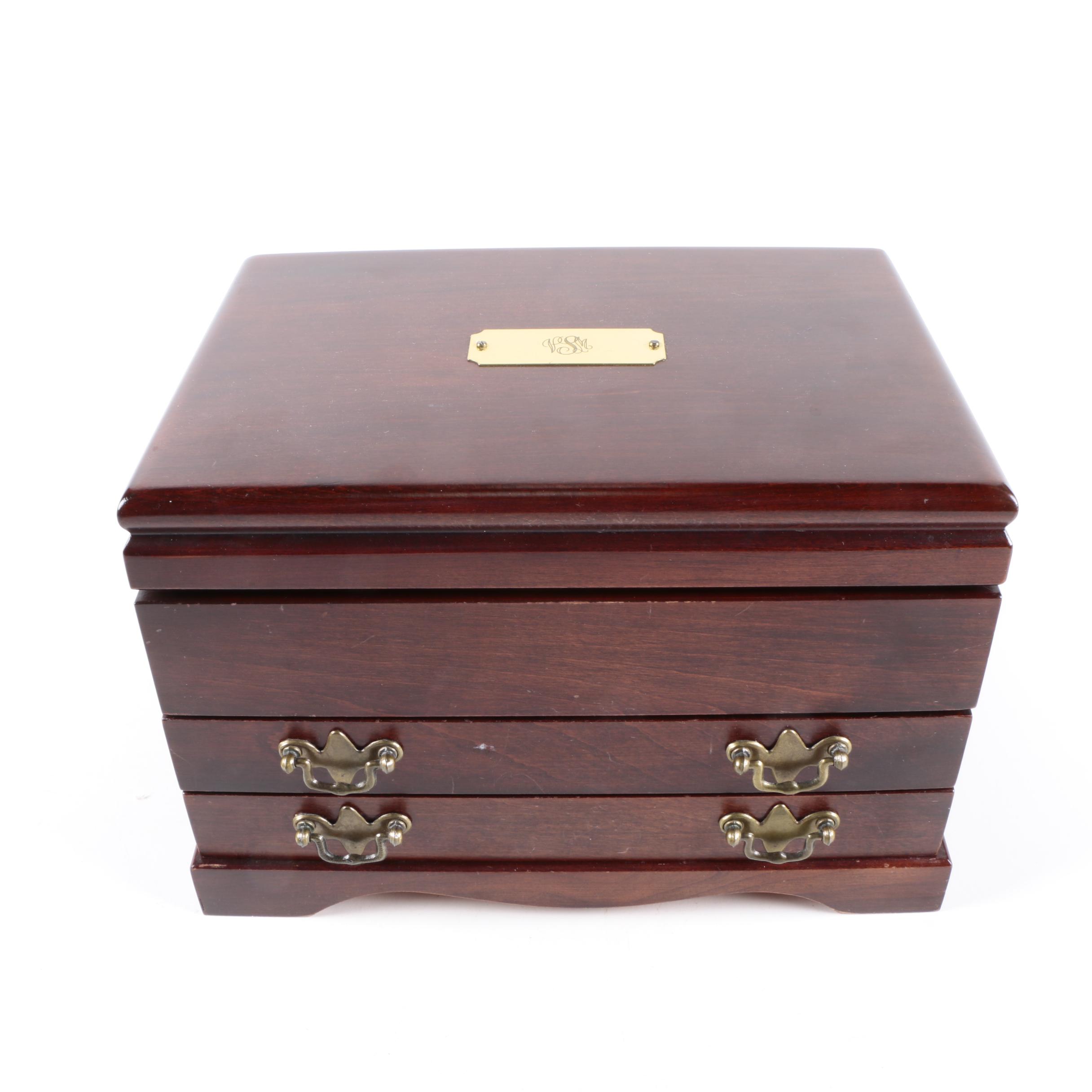 Eureka Co. Wood Jewelry Box