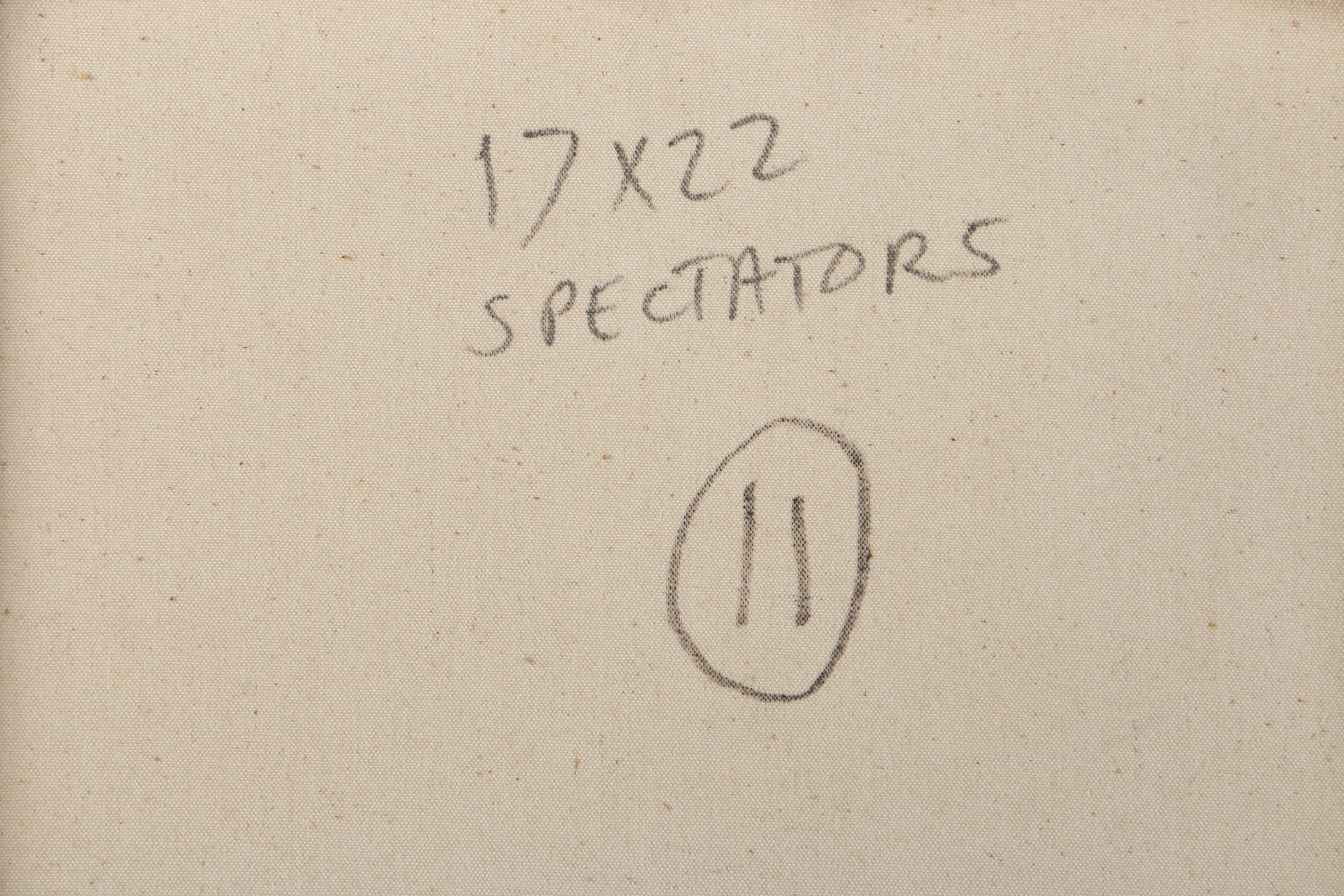 Acrylic on Canvas "Spectators" Attributed to David Walker