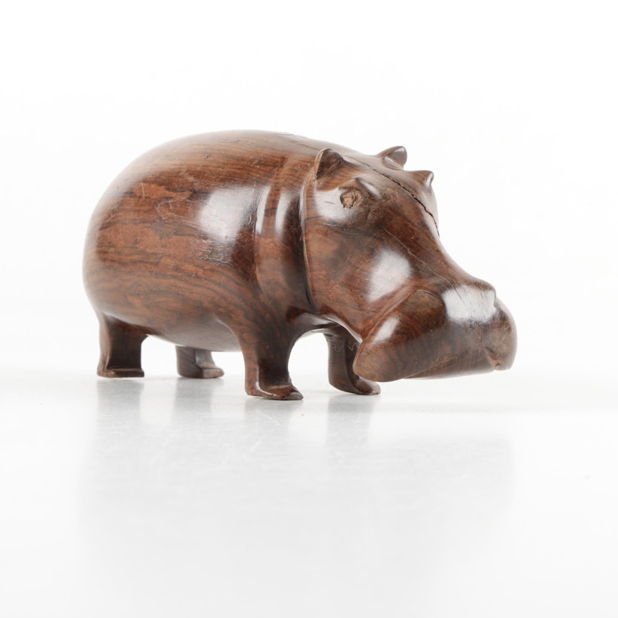 Brown Hippopotamus Figurine