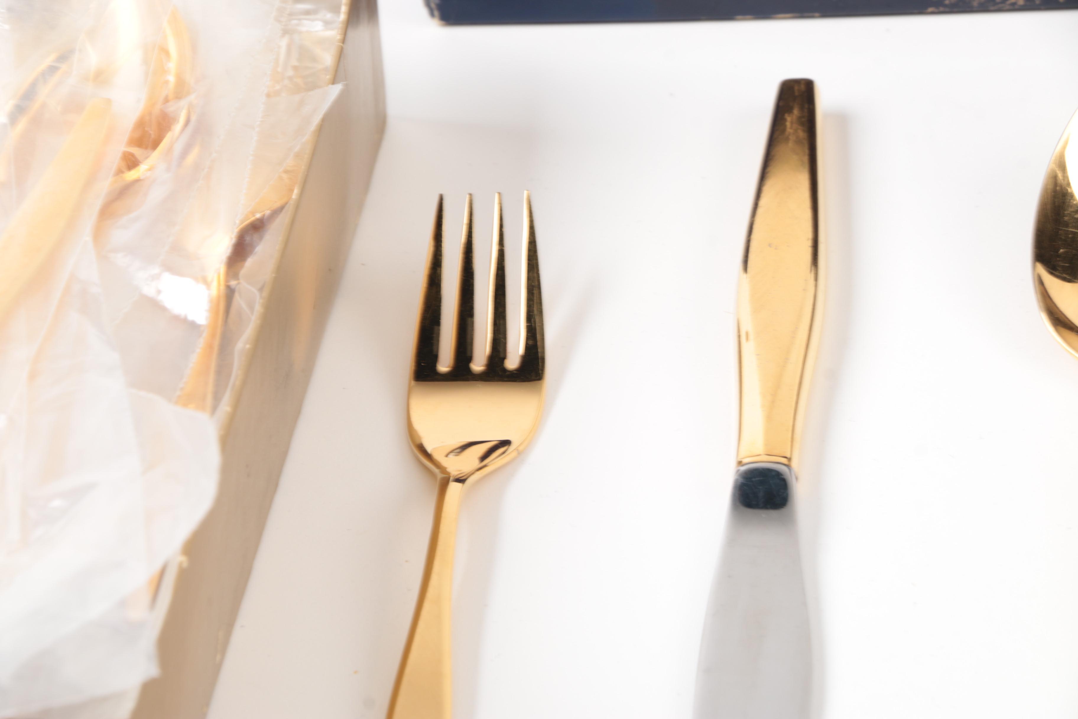 Wm A. Rogers Premier Gold Electroplated Stainless Flatware