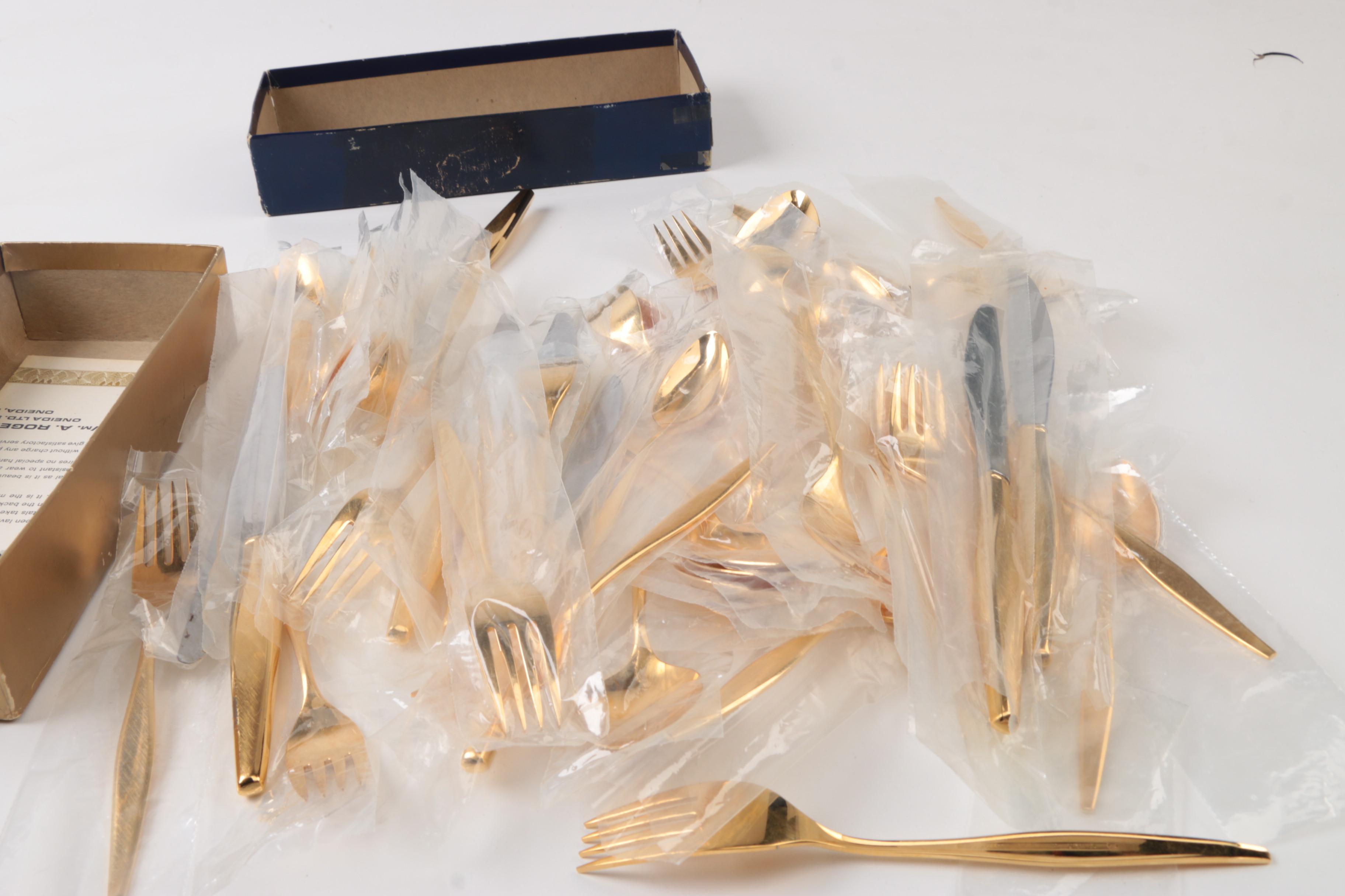 Wm A. Rogers Premier Gold Electroplated Stainless Flatware
