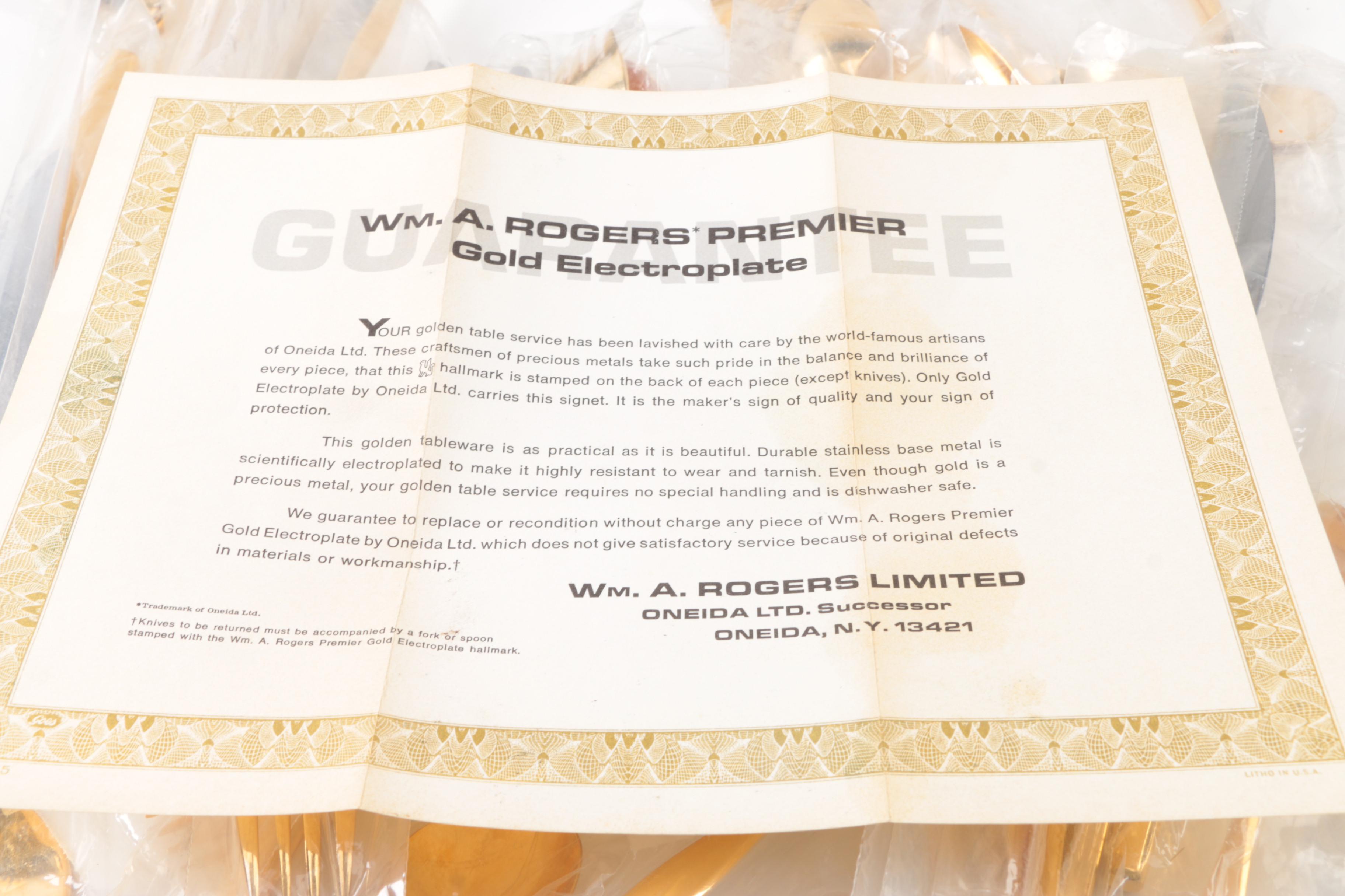 Wm A. Rogers Premier Gold Electroplated Stainless Flatware