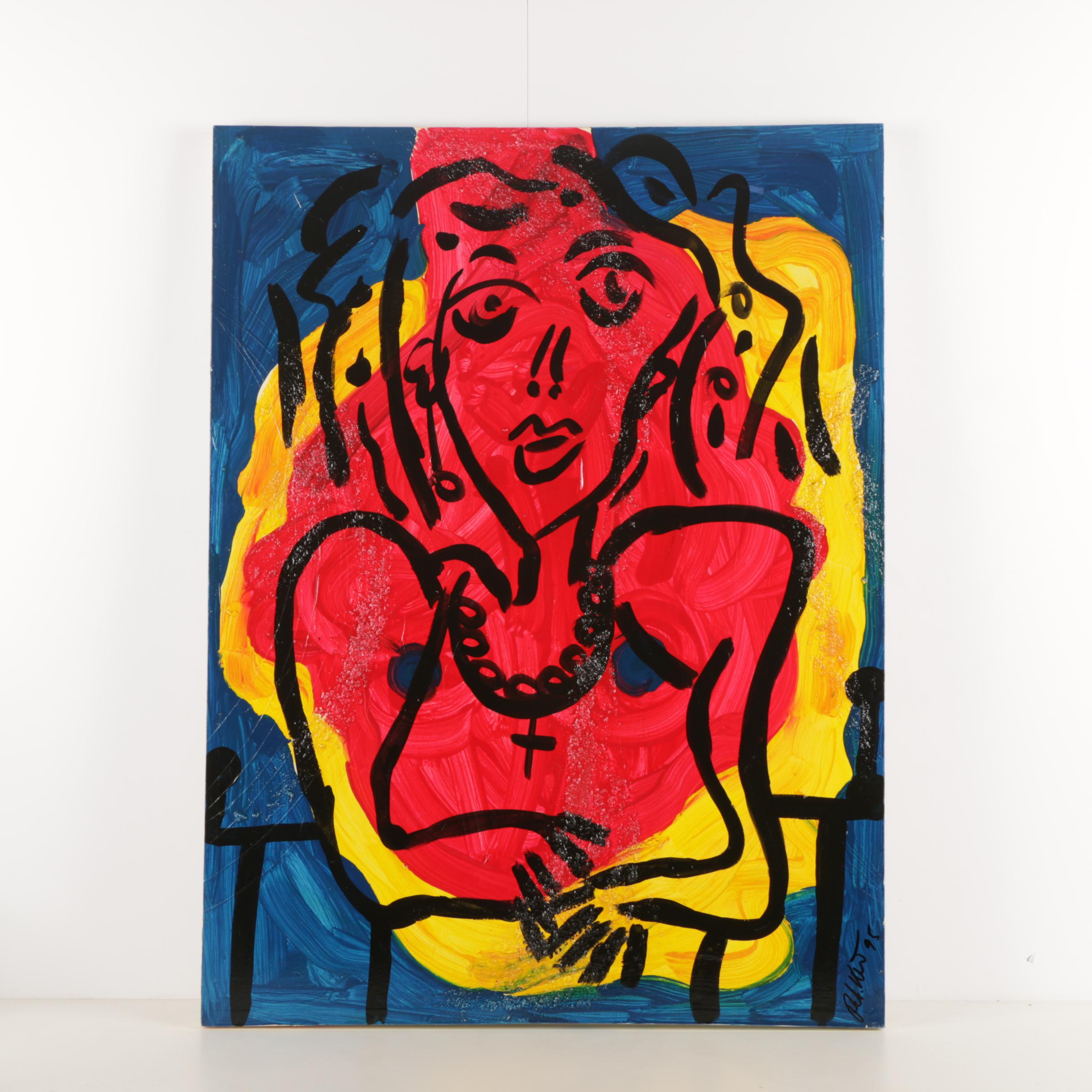 Peter Keil Acrylic Painting on Canvas of Figure