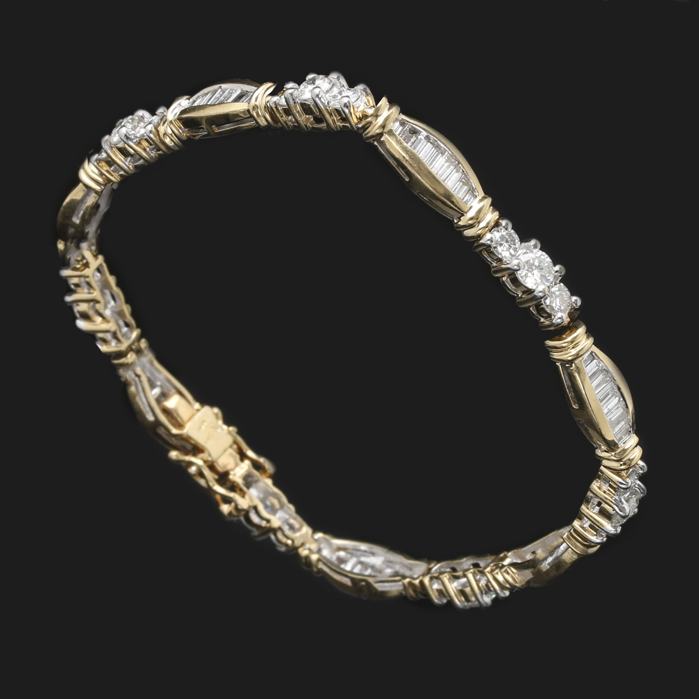 14K Yellow Gold 3.75 CTW Diamond Bracelet