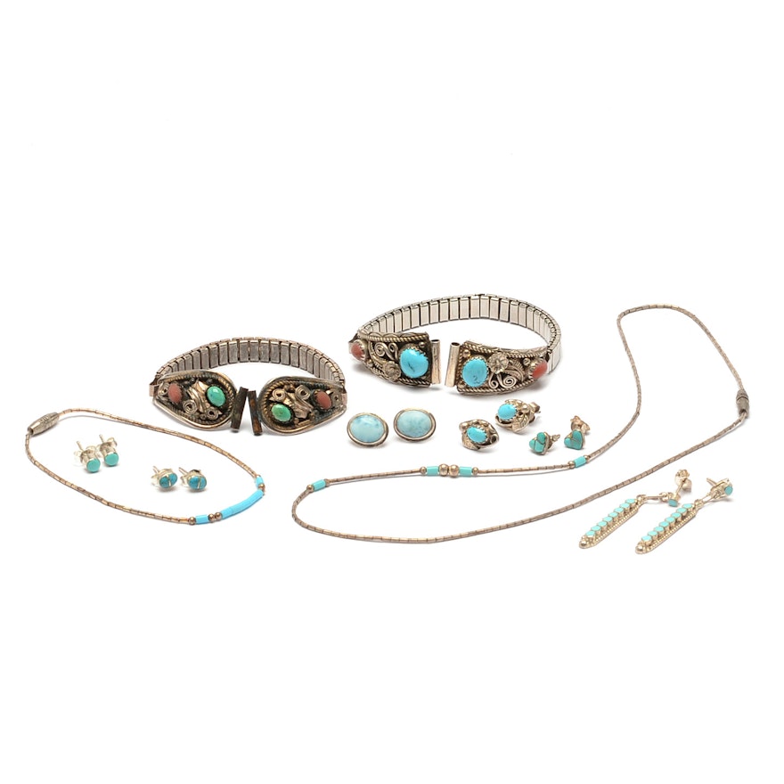Sterling Silver Jewelry with Turquoise, Larimar and More