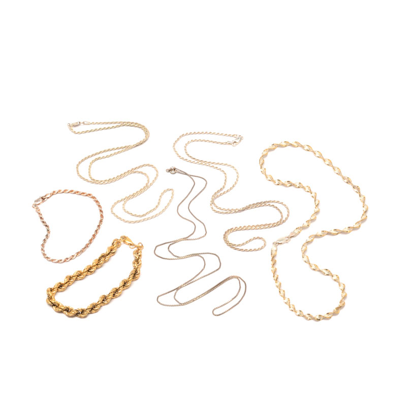 Sterling Silver Spiral Chain Necklace and Jewelry Chains