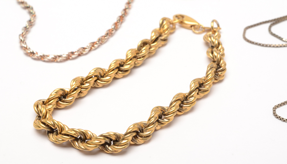 Sterling Silver Spiral Chain Necklace and Jewelry Chains